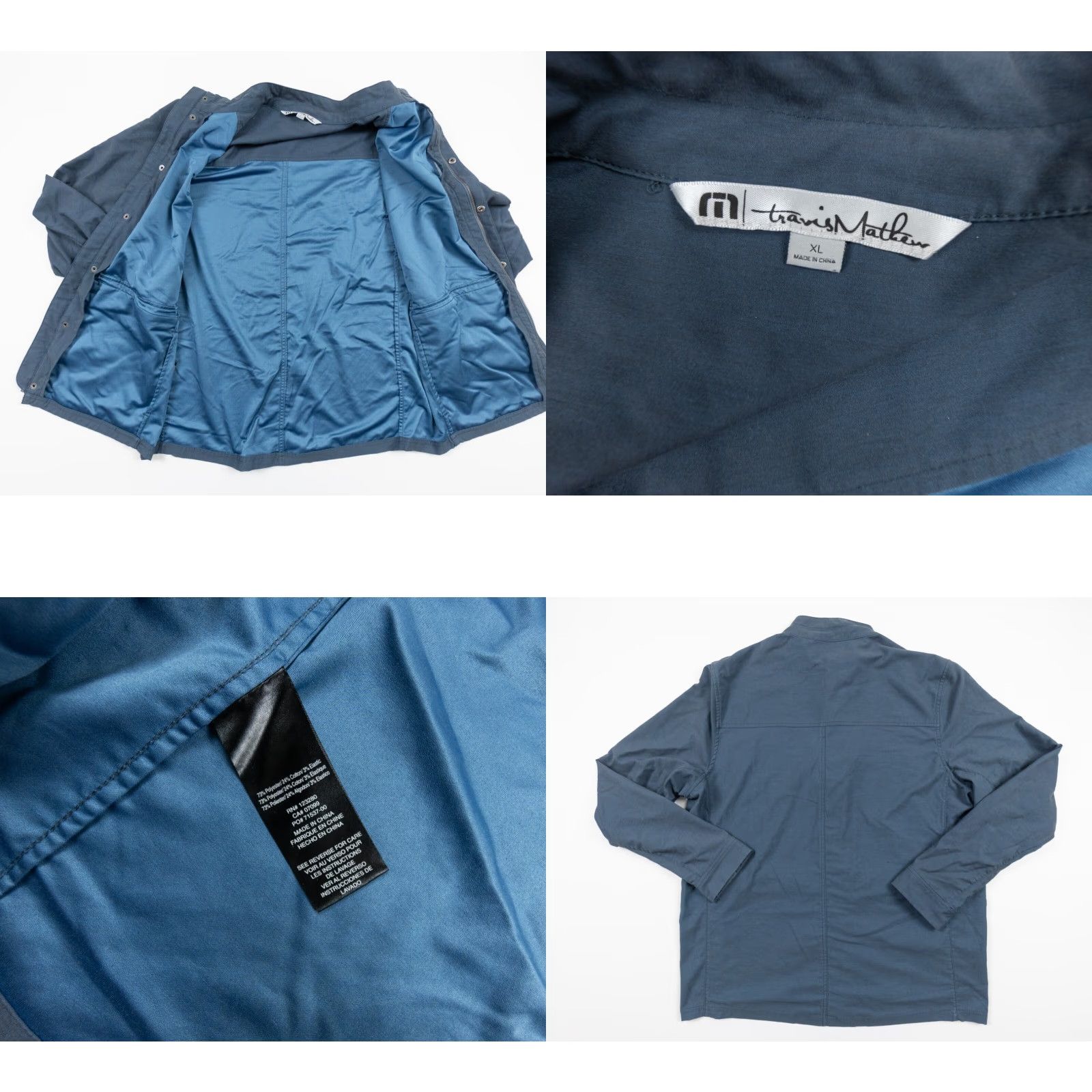 TravisMathew Travis Mathew Jacket Men XL Blue Full Zip Bomber Outdoor Casual Size US XL / EU 56 / 4 - 8 Thumbnail