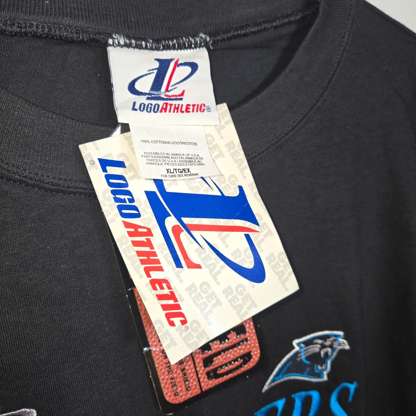 Logo Athletic NWT Vintage Carolina Panthers black t- shirt. Size XL Size US XL / EU 56 / 4 - 5 Thumbnail