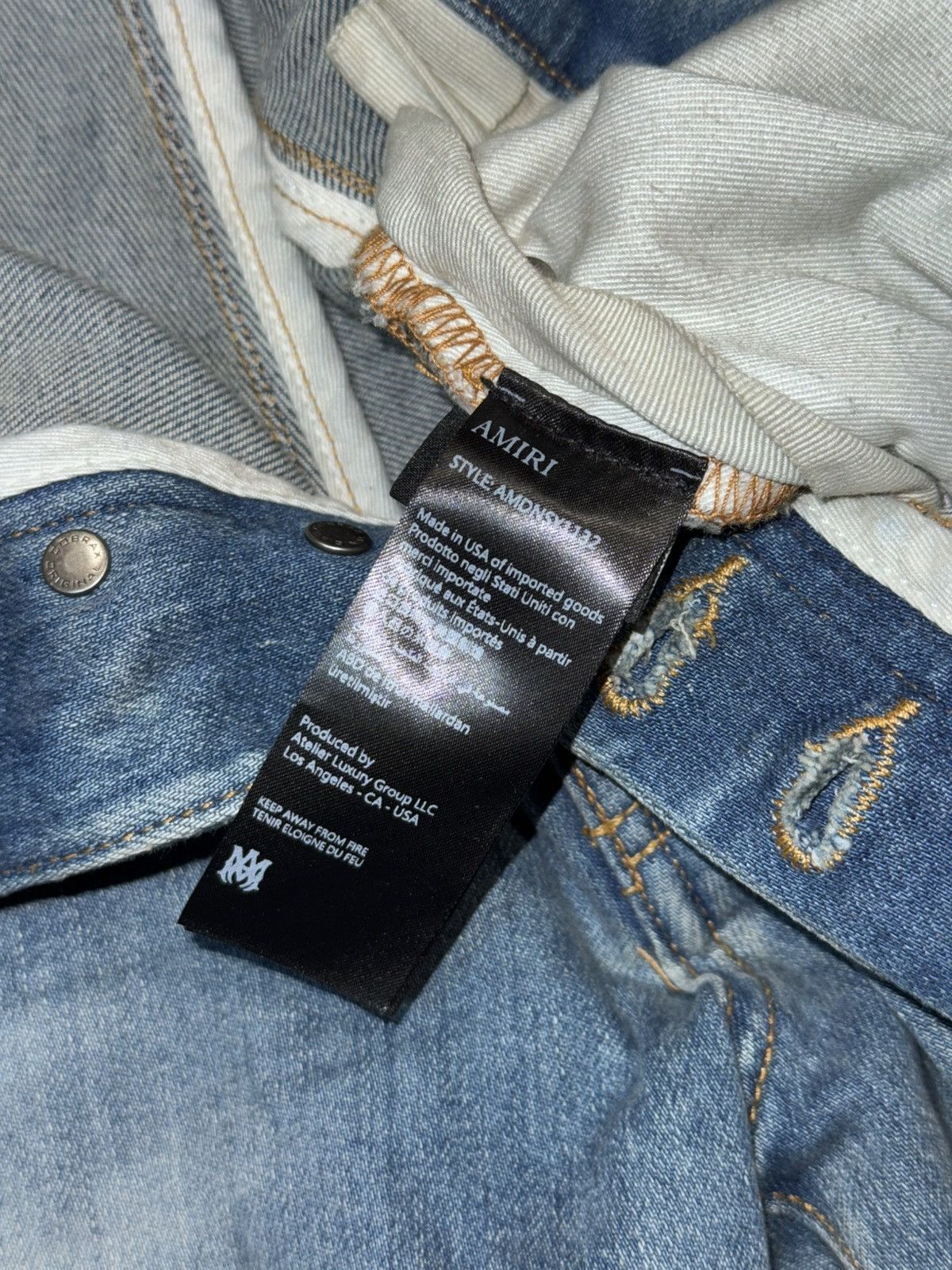 Amiri AMIRI SKELL BONE SCRIPT LOGO JEANS Size US 32 / EU 48 - 23 Thumbnail