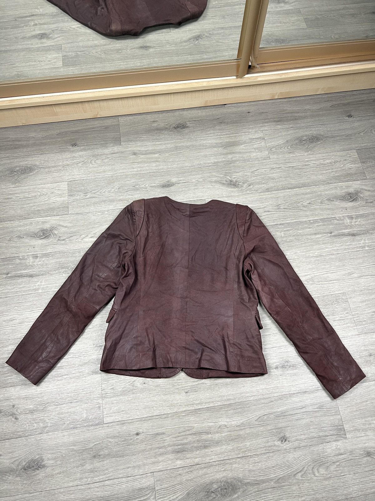 Sandro Sandro Paris Vintage Brown Leather Blazer Women’s Size 2 (M) Size M / US 6-8 / IT 42-44 - 7 Thumbnail