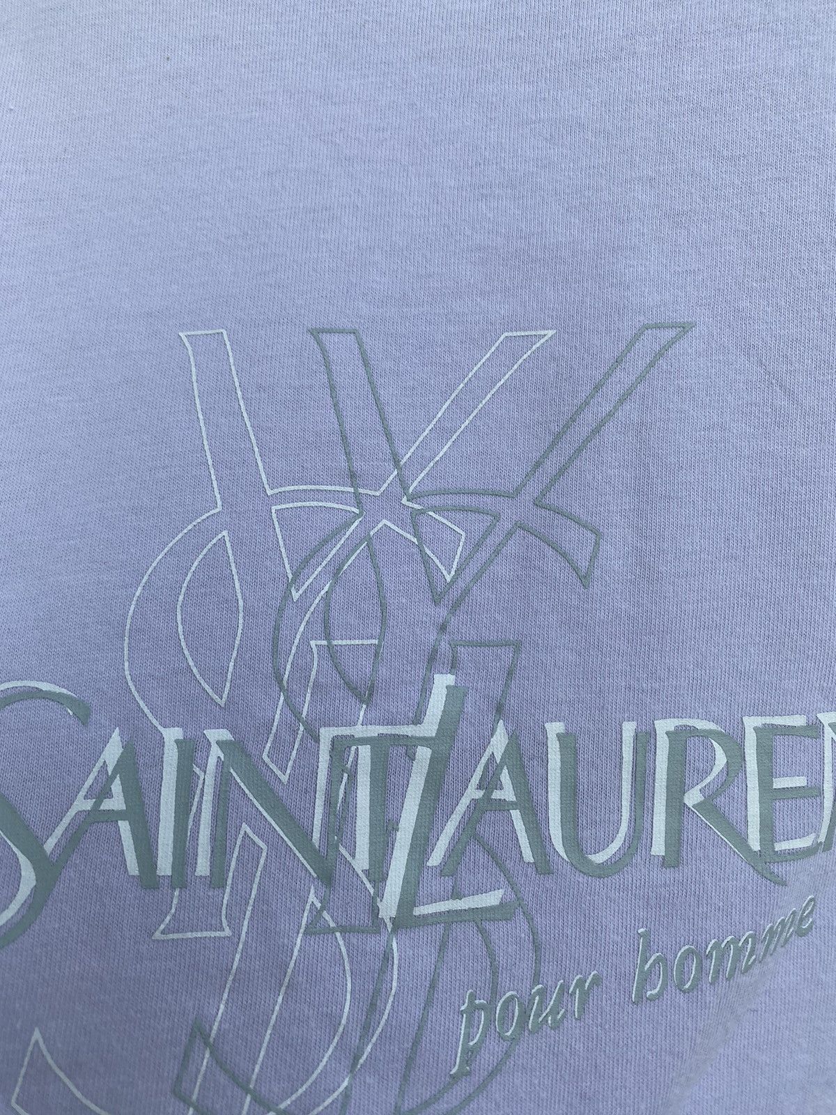 Yves Saint Laurent Lilac YSL T-Shirt Big Logo Double Layer YSL Shirt YSL Tee Size US L / EU 52-54 / 3 - 17 Thumbnail