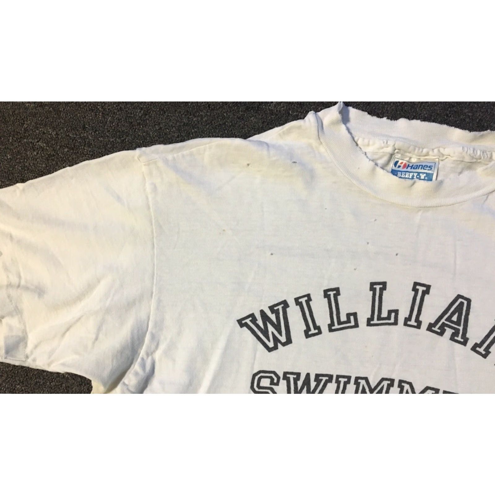 Hanes Vtg 80s Williams Swim & Dive No Limit faded distressed shirt M L Single Stitch Track Grunge Shirt Mens USA 80s Vintage Grunge Logo Size US M / EU 48-50 / 2 - 7 Thumbnail