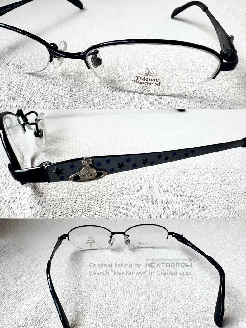 Vivienne Westwood Vivienne Westwood Black Blue Semi-Frame Star Saturn Glasse Size ONE SIZE - 1 Thumbnail