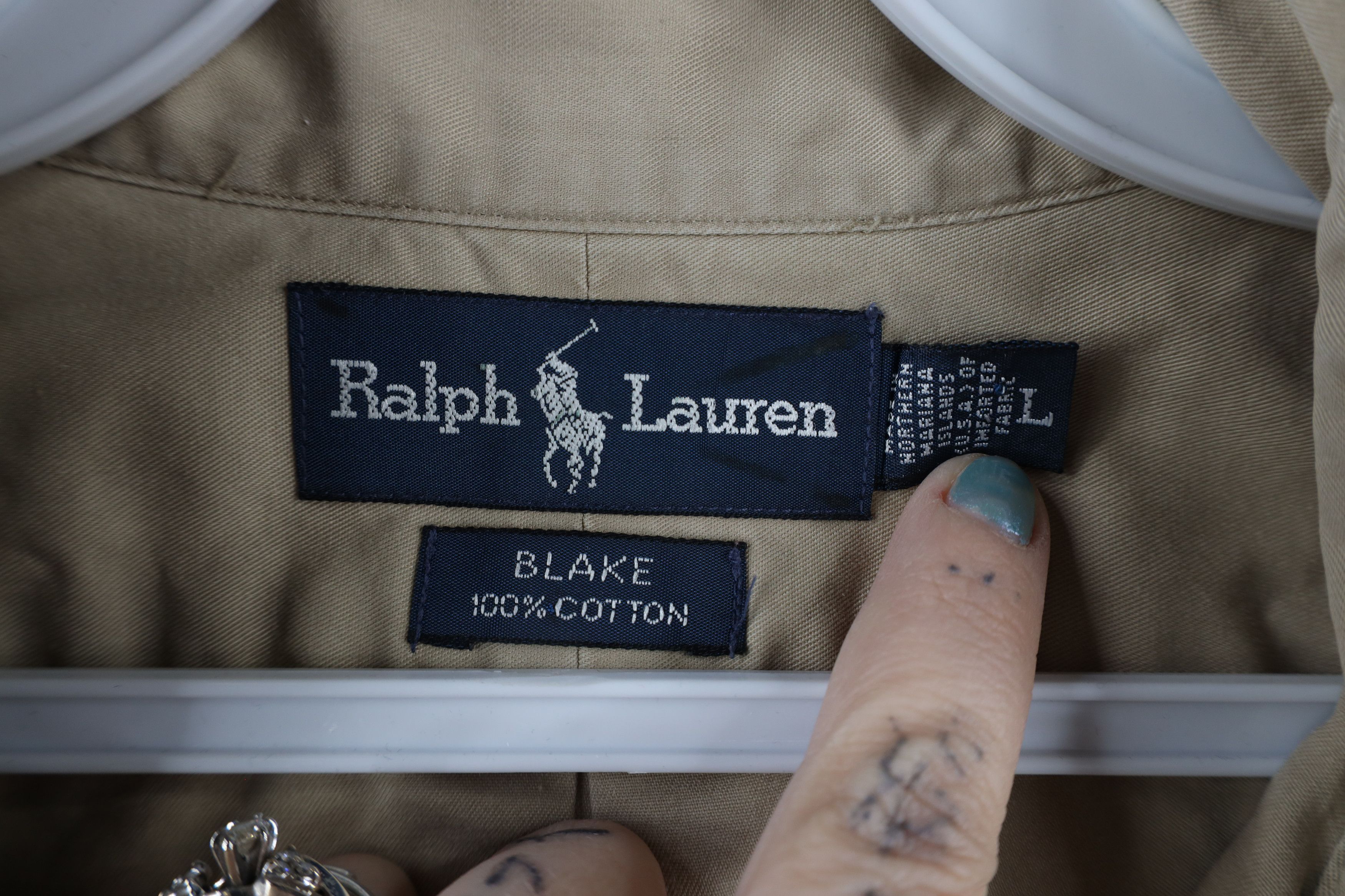 Polo Ralph Lauren Vintage 90s Ralph Lauren Fit Button Down Shirt Beige USA Size US L / EU 52-54 / 3 - 7 Thumbnail