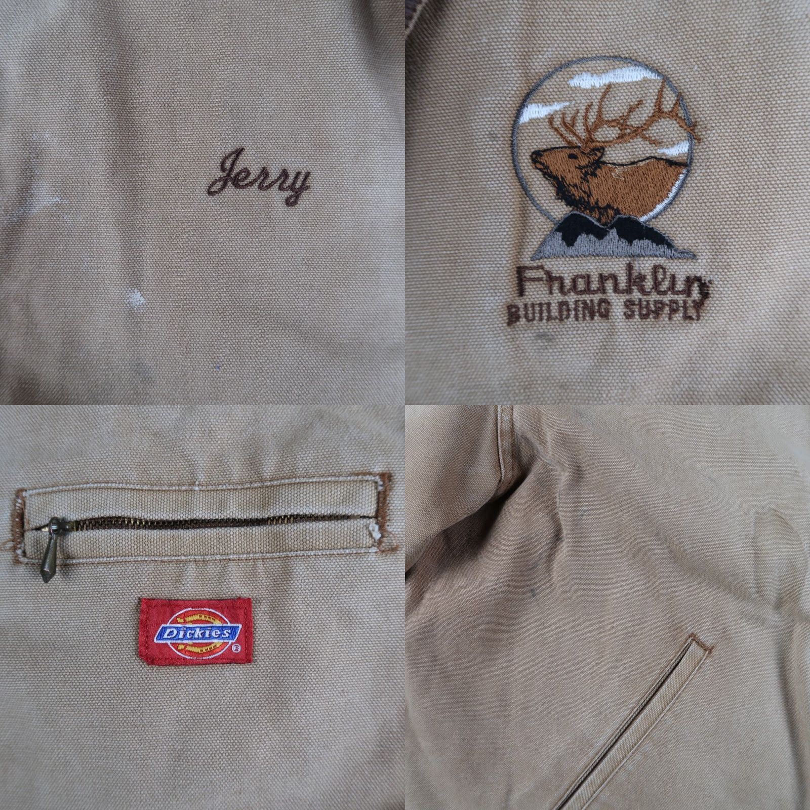 Dickies VINTAGE 90s Dickies Khaki Canvas Detroit Style Jacket Blanket Lined Mens XL Size US XL / EU 56 / 4 - 8 Thumbnail