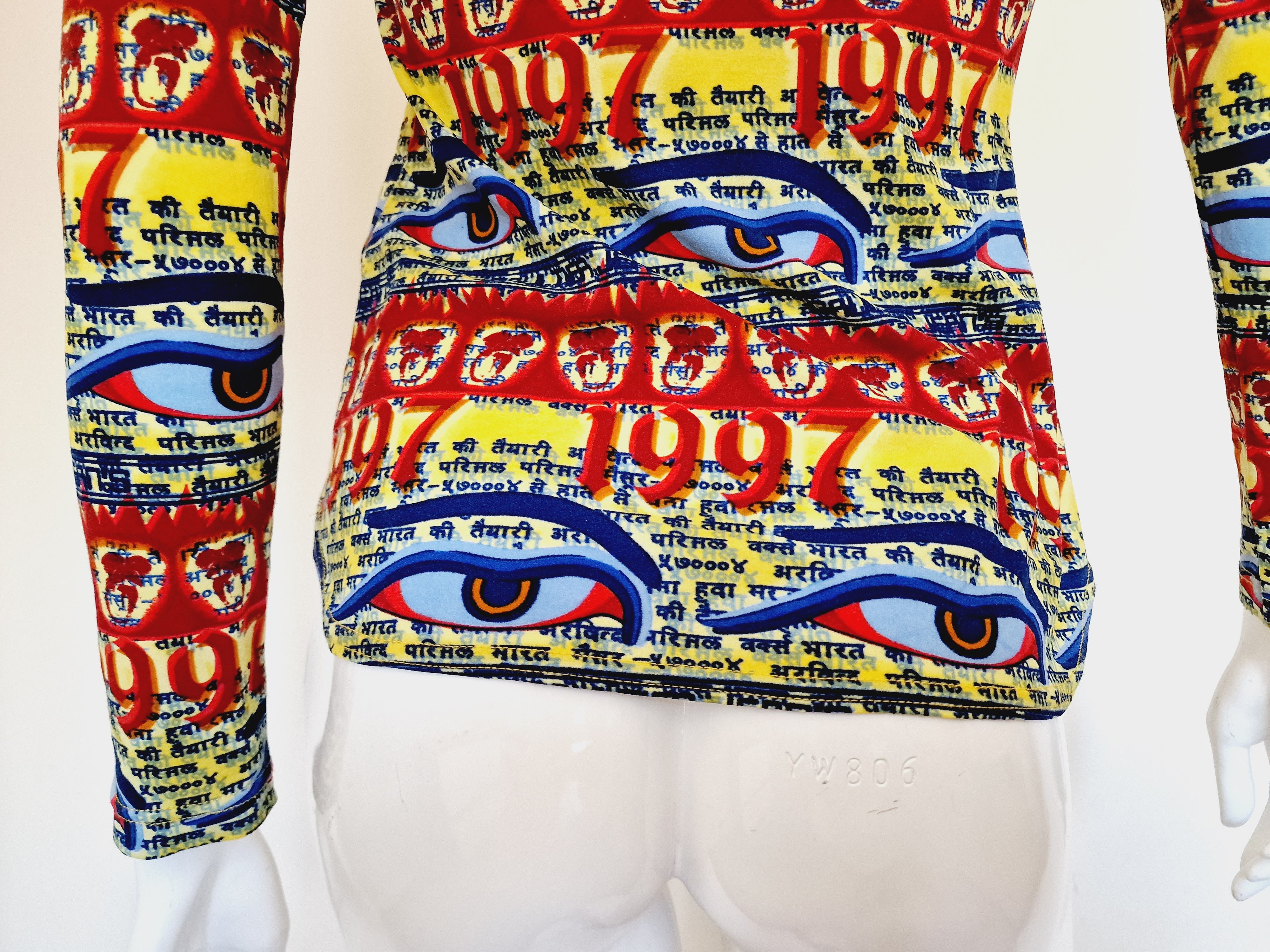 Jean Paul Gaultier Jean Paul Gaultier Tibet 1997 Buddha Eye T-shirt Top Tee Size M / US 6-8 / IT 42-44 - 11 Thumbnail
