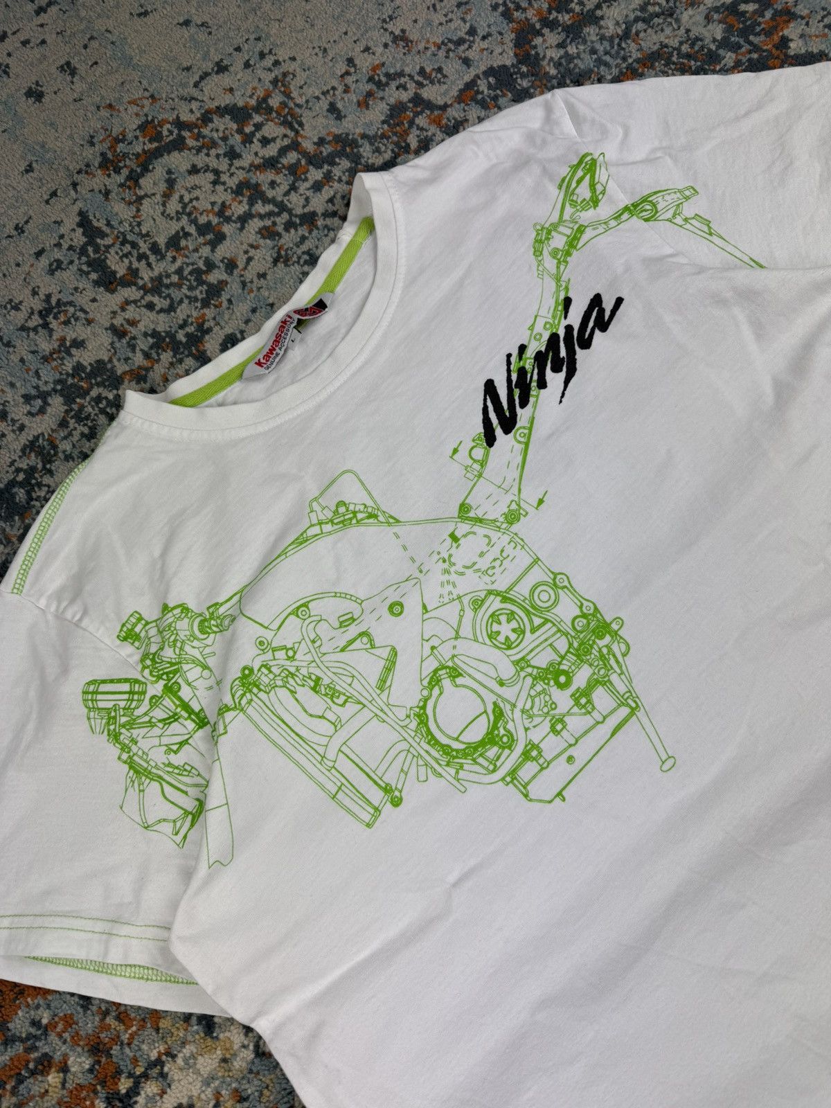 Vintage Vintage Y2K Kawasaki Ninja motorcycle graphic tee racing Size US L / EU 52-54 / 3 - 5 Thumbnail