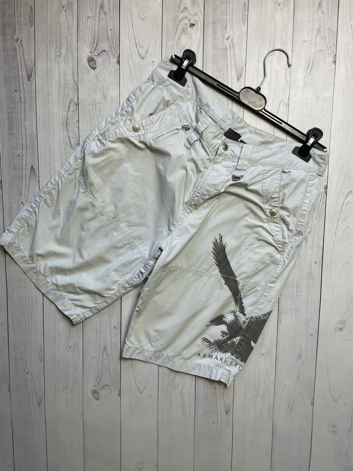 Vintage Vintage Armani Exchange cargo shorts big logo Eagle size M Size US 32 / EU 48 - 1 Thumbnail