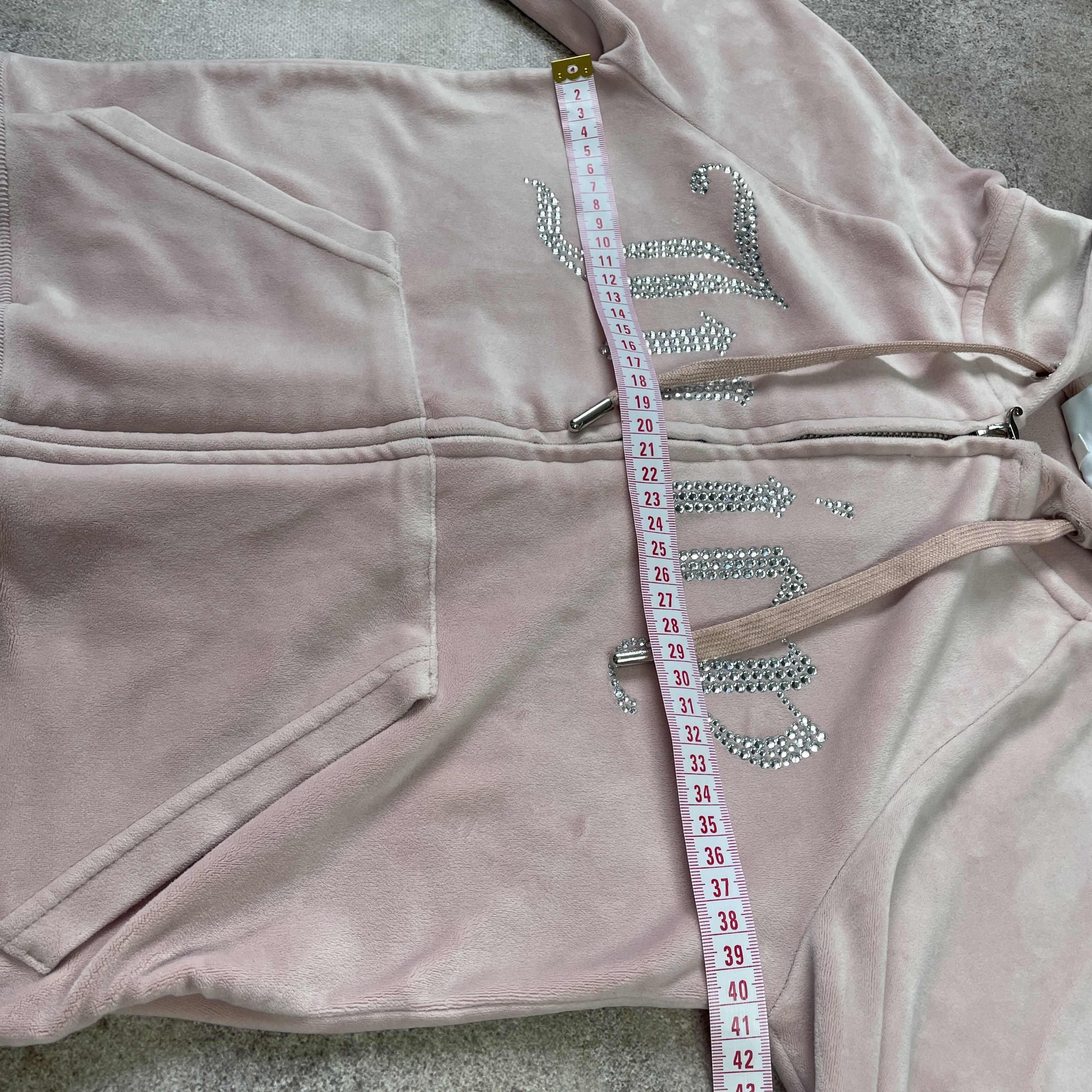 Juicy Couture ⭐ Juicy Couture Pink Velour Cropped Zip Hoodie Size XS / US 0-2 / IT 36-38 - 7 Thumbnail