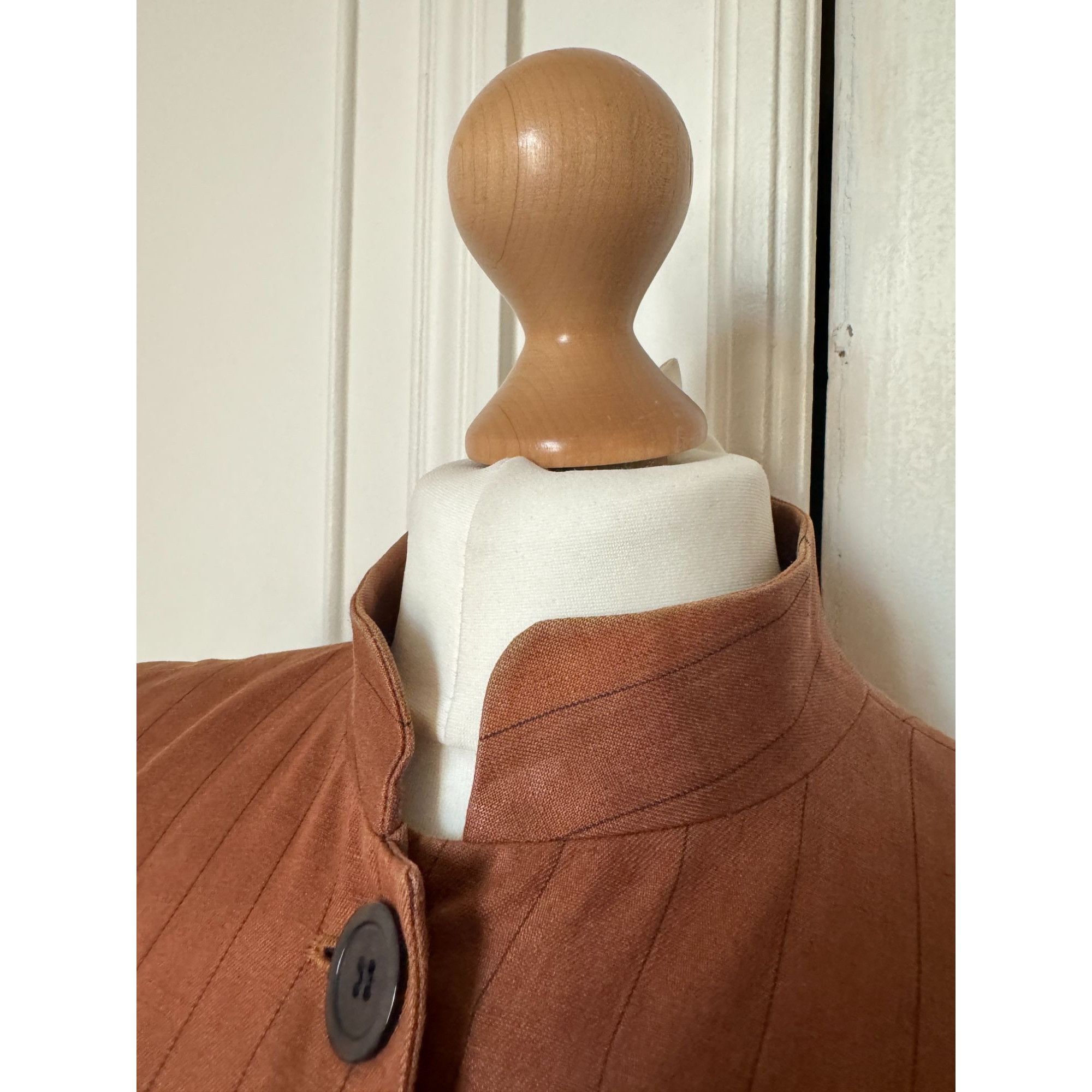 Yves Saint Laurent Brown Linen Safari Jacket Size S / US 4 / IT 40 - 5 Thumbnail