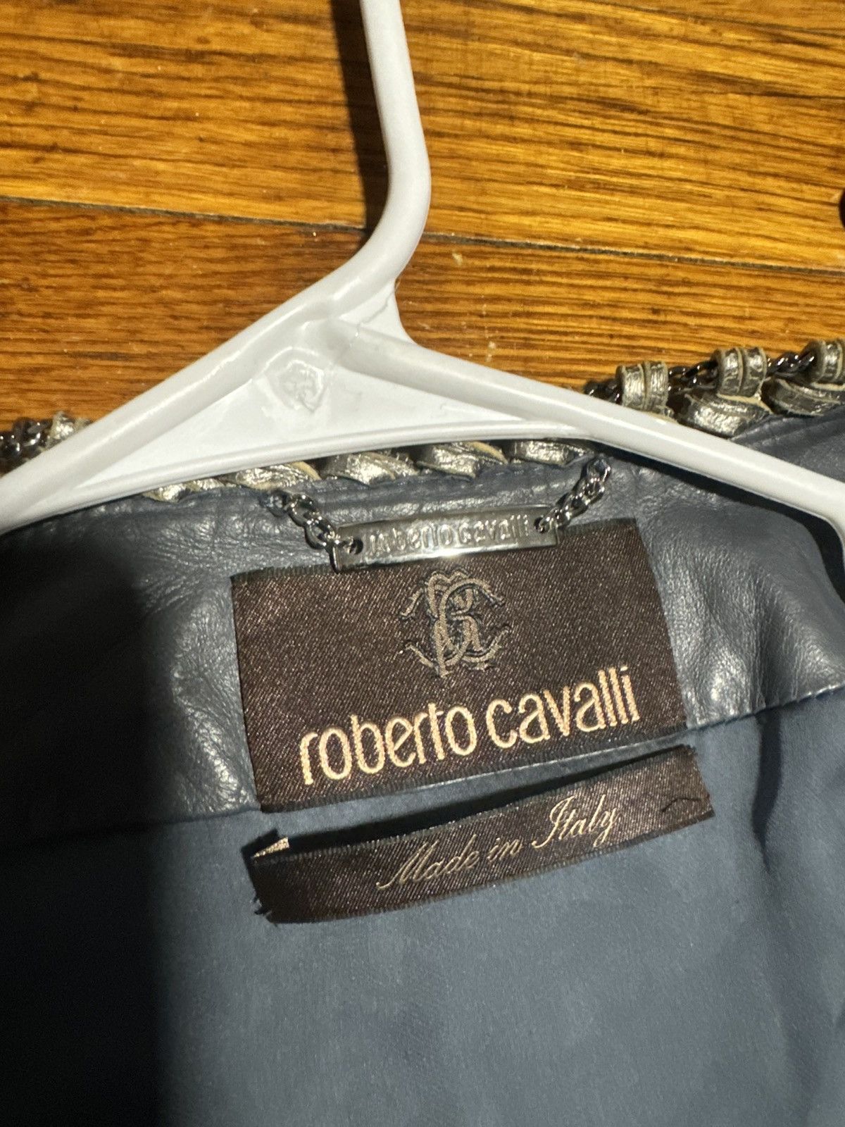 Roberto Cavalli Roberto Cavalli Jacket Leather Women Blue Size 46 Size L / US 10 / IT 46 - 15 Thumbnail