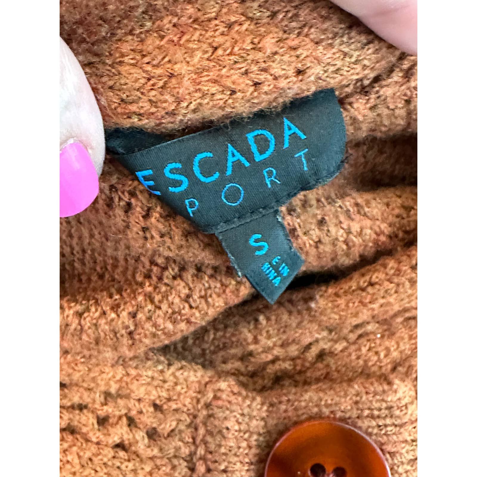 Escada Escada brown 3/4 sleeves buttoned cardigan size Small Size S / US 4 / IT 40 - 3 Thumbnail