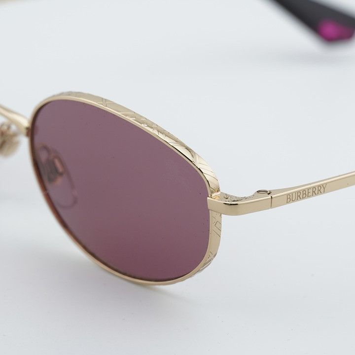 Burberry Burberry BE3169 11091A Sunglasses Gold Oval Frame, Violet Size ONE SIZE - 10 Thumbnail
