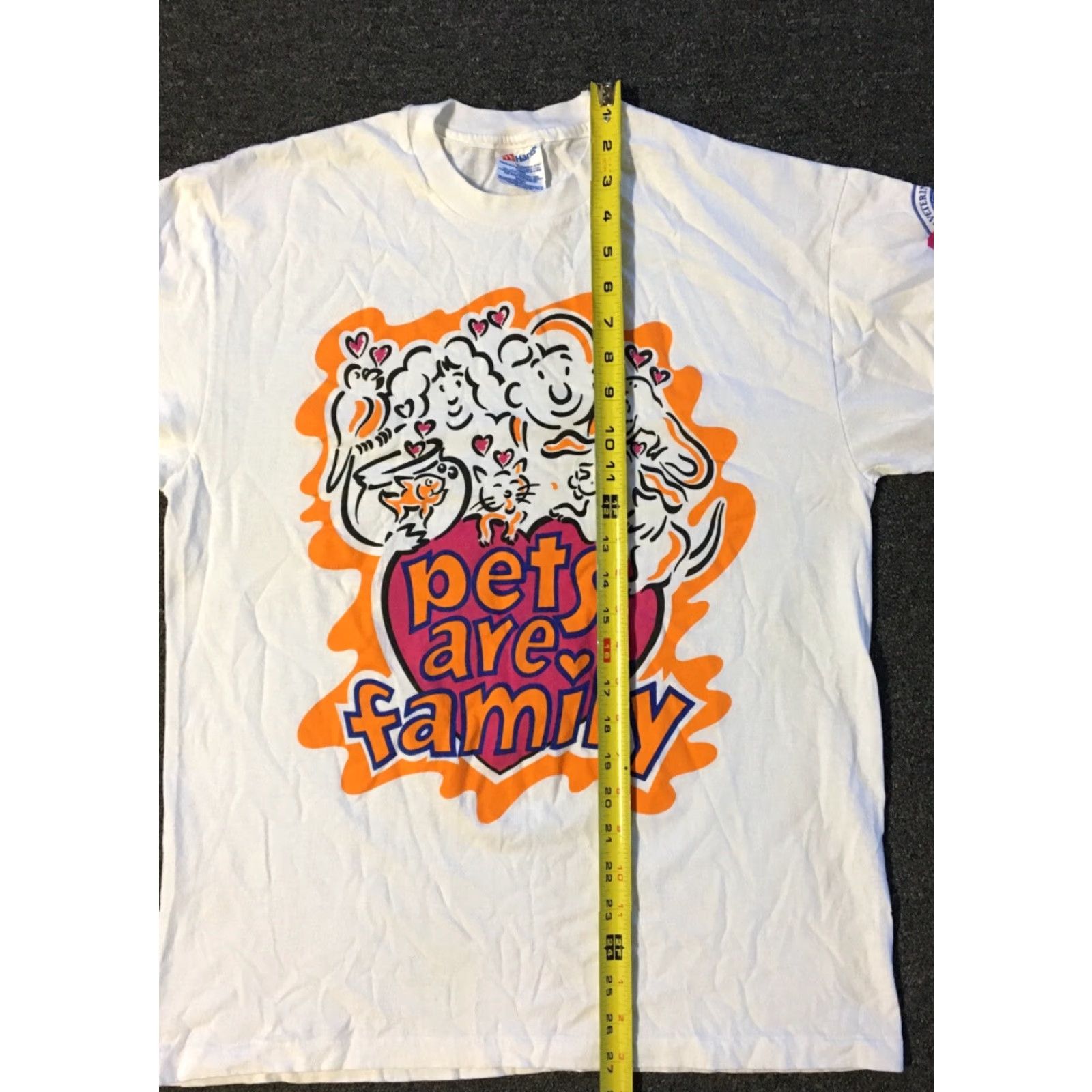 Hanes VINTAGE Petsmart Pets Are Family Shirt Men L White 90s Dog Cat Art Love Family Cartoon Halloween Grunge Hip Hop USA USA Size US L / EU 52-54 / 3 - 7 Thumbnail