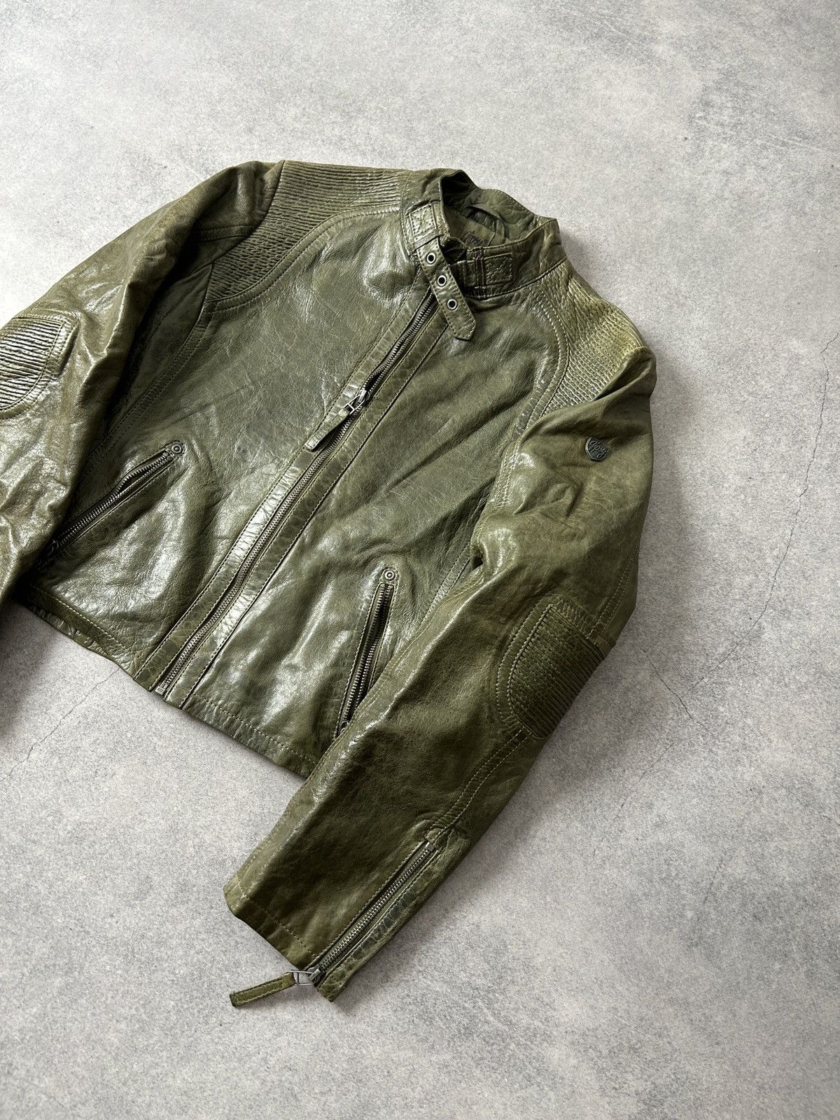 Gypsy Gypsy green washed women’s biker leather jacket Size M / US 6-8 / IT 42-44 - 2 Thumbnail