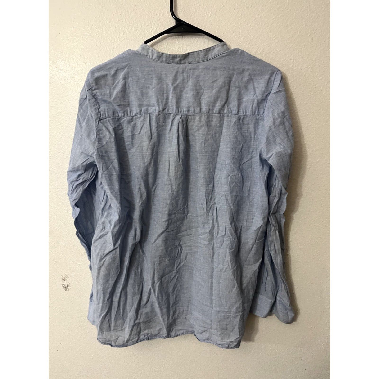 Gap GAP Blouse Womens L Blue Chambray Long Sleeve Peasant Top Size L / US 10 / IT 46 - 2 Thumbnail