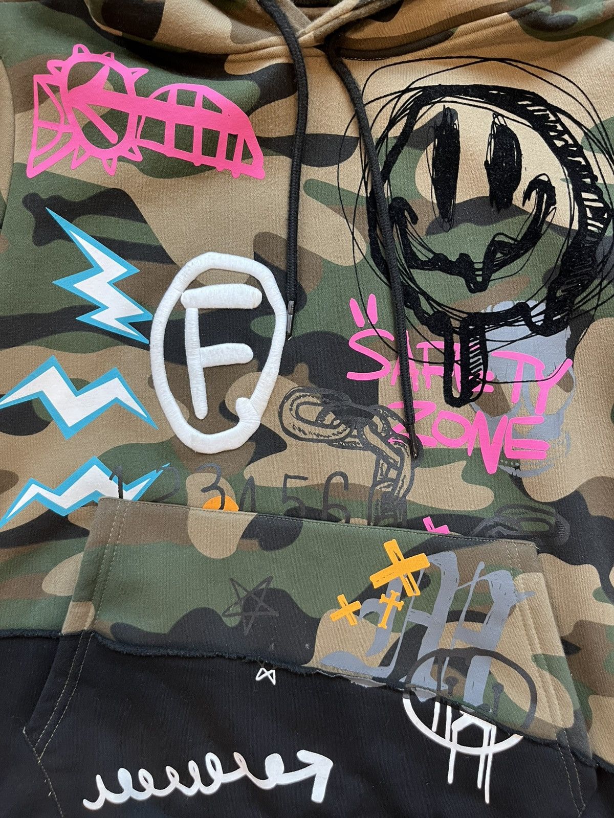 Smoke Rise Smoke Rise Graffiti Camo Pullover Hoodie Small Black Green Size US S / EU 44-46 / 1 - 5 Thumbnail