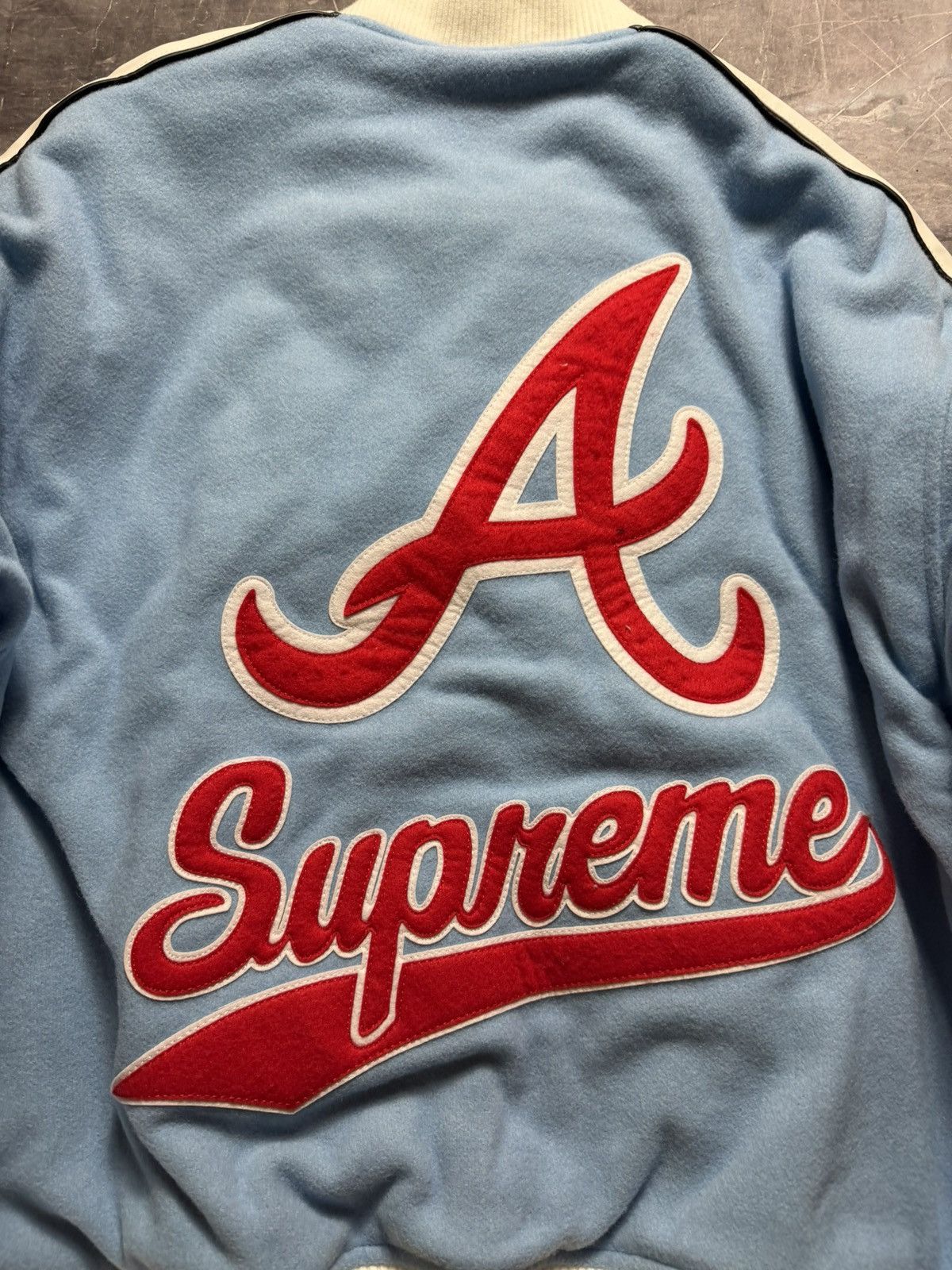 Mitchell & Ness × Supreme Supreme Atlanta Brave Mitchel & Ness Varsity Jacket Size US XXL / EU 58 / 5 - 8 Thumbnail
