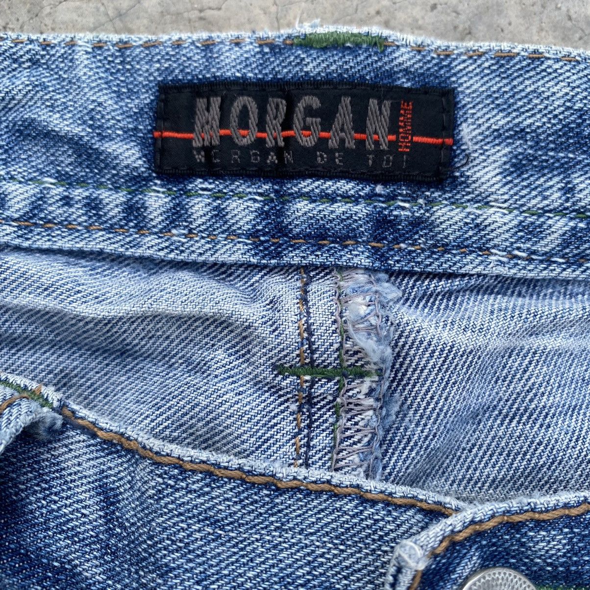 Japanese Brand Morgan Homme Y2K Archive Distressed Buttoned Denim Jeans Size 34" / US 12 / IT 48 - 7 Thumbnail
