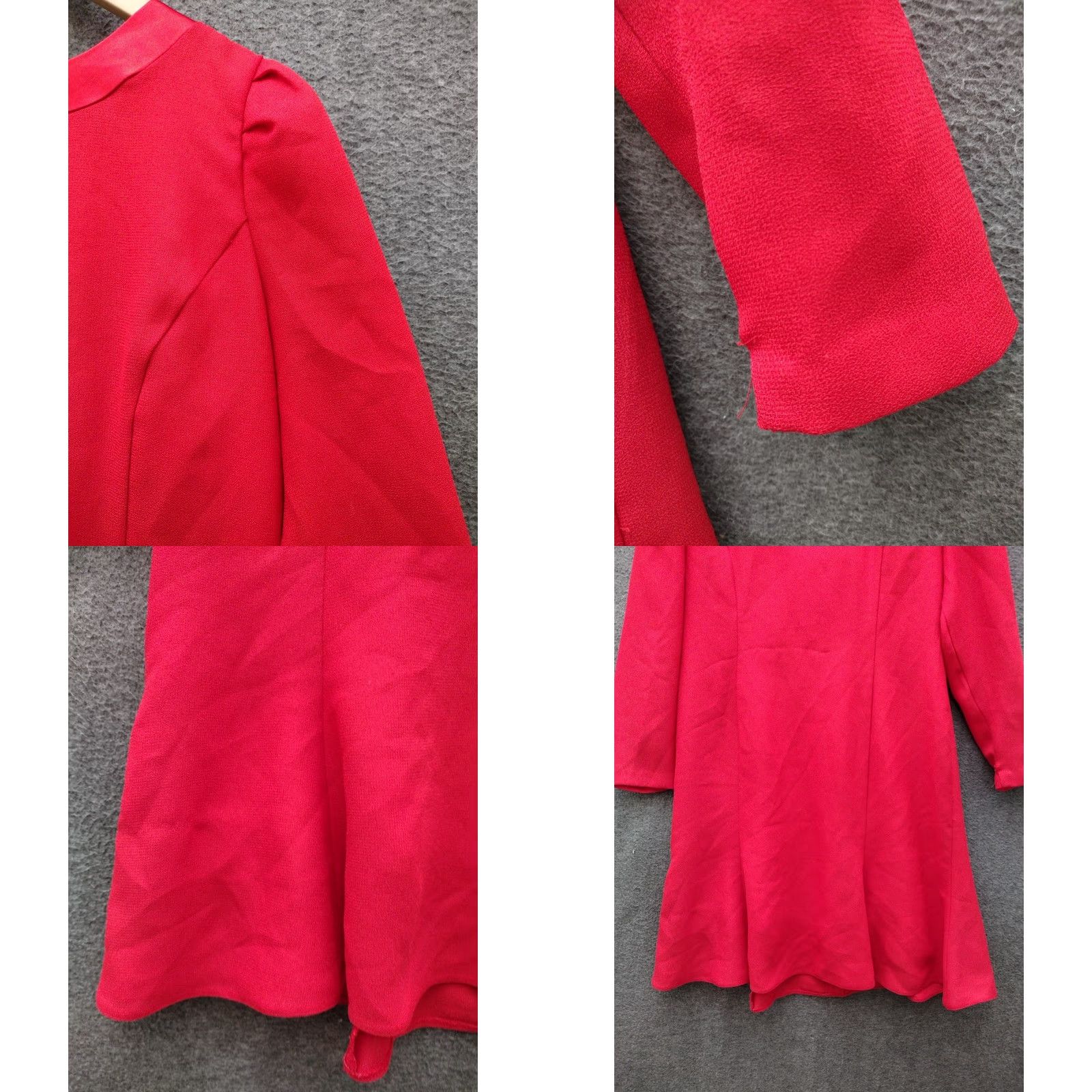 Bcbgmaxazria VINTAGE BCBGMAXAZRIA Dress Red Long Sleeve Zip Bow Back Knee Length M Womens Size M / US 6-8 / IT 42-44 - 8 Thumbnail