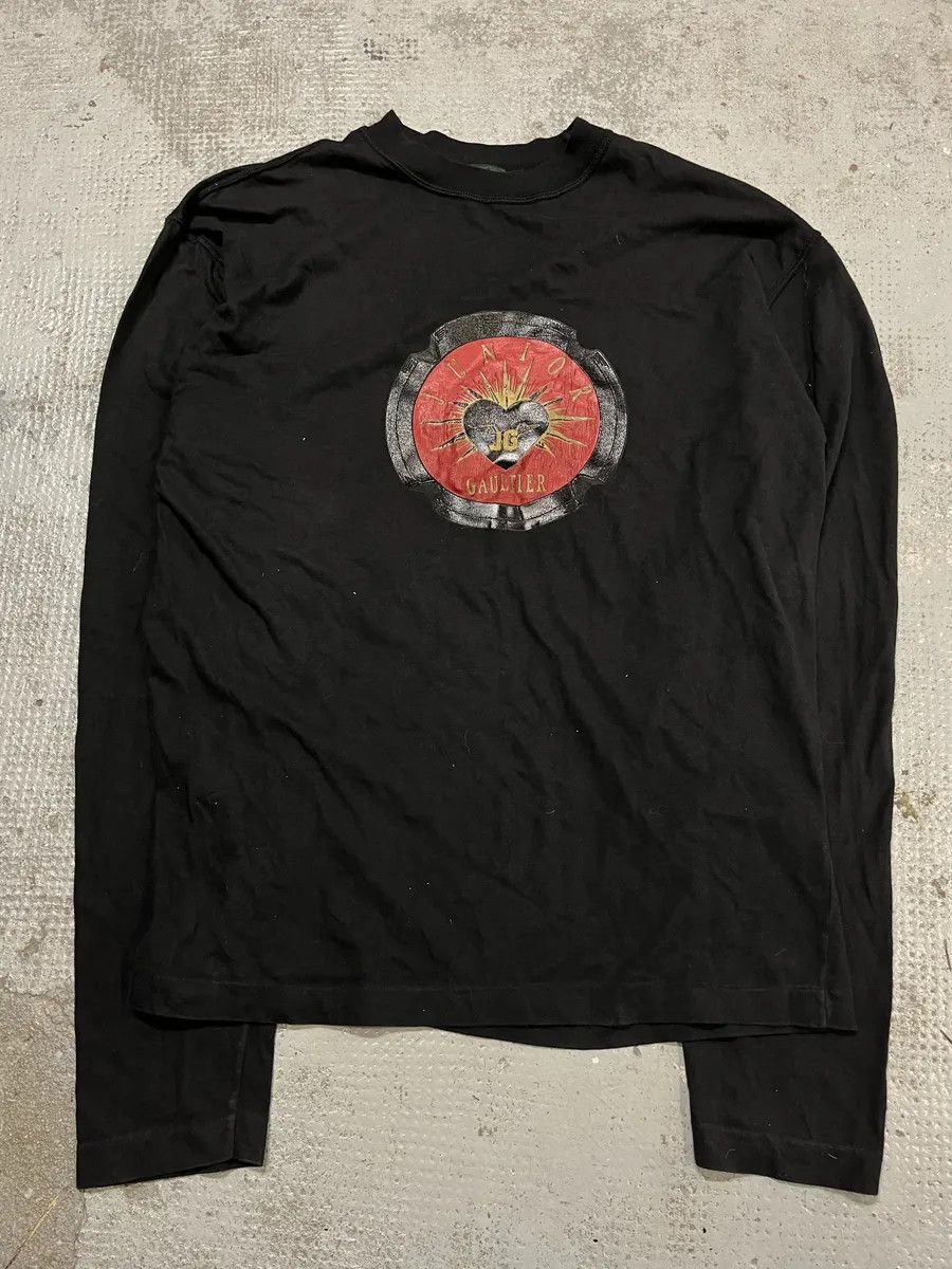 2000s Jean Paul Gaultier Junior Heart Black Longsleeves