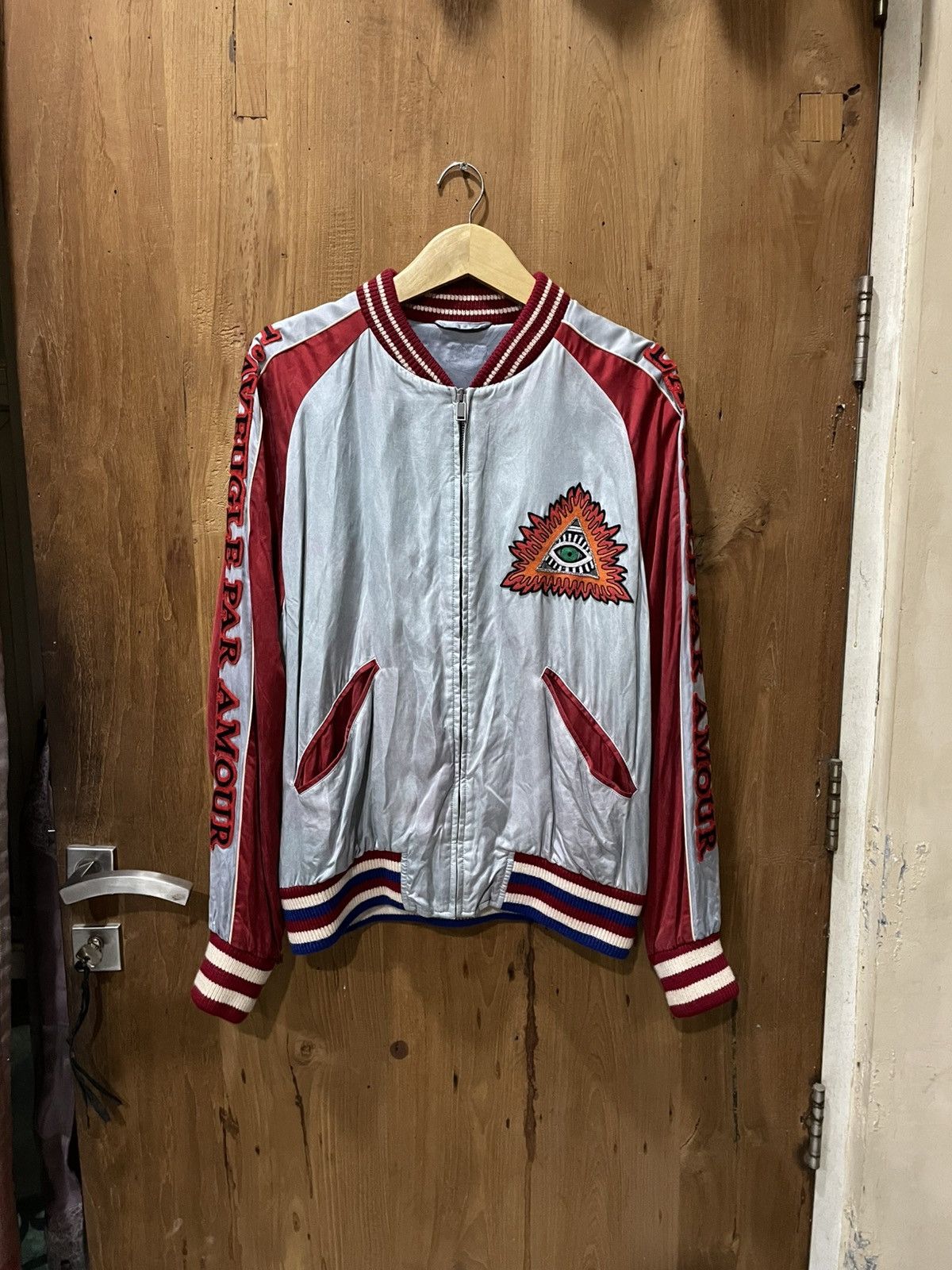 Gucci Gucci L’Aveugle Par Amour Silk Bomber Jacket 450924 Z401E Size US XL / EU 56 / 4 - 1 Thumbnail
