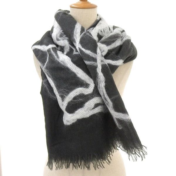 Yohji Yamamoto Discord yohji yamamoto/Silk wool embroidered scarf Size ONE SIZE - 2 Thumbnail