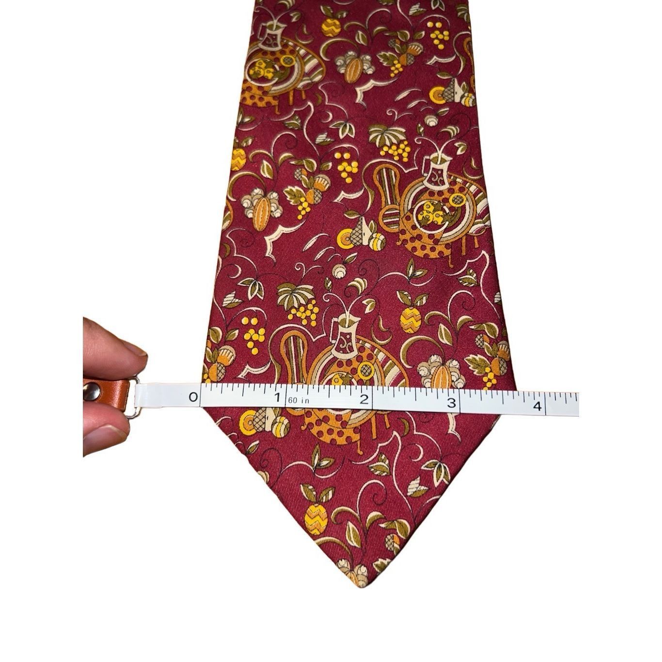 Salvatore Ferragamo Salvatore Ferragamo Red Fall Harvest Print Handmade Neck Tie Size ONE SIZE - 2 Thumbnail