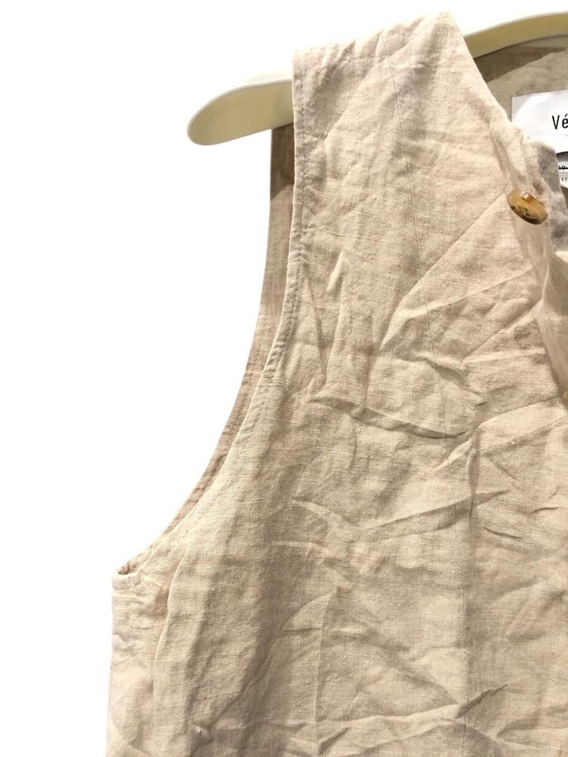 Japanese Brand Vintage Veritecoeur Buttons Linen Vest with double pockets Size US M / EU 48-50 / 2 - 5 Thumbnail