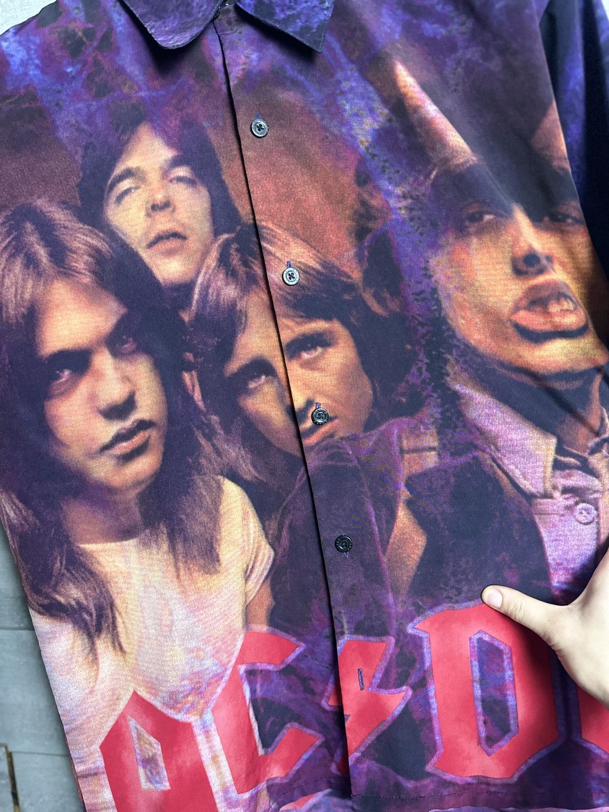 Vintage Vintage AC/DC Button-Up Shirt 90s Songle Stich Size US M / EU 48-50 / 2 - 3 Thumbnail