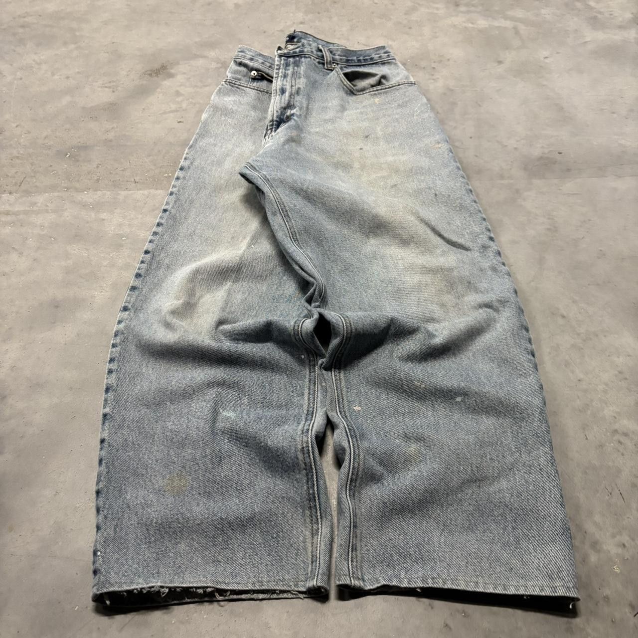 Japanese Brand × Vintage Crazy Vintage Y2K/2000s Baggy Light Wash Denim Jeans! Size US 34 / EU 50 - 3 Thumbnail