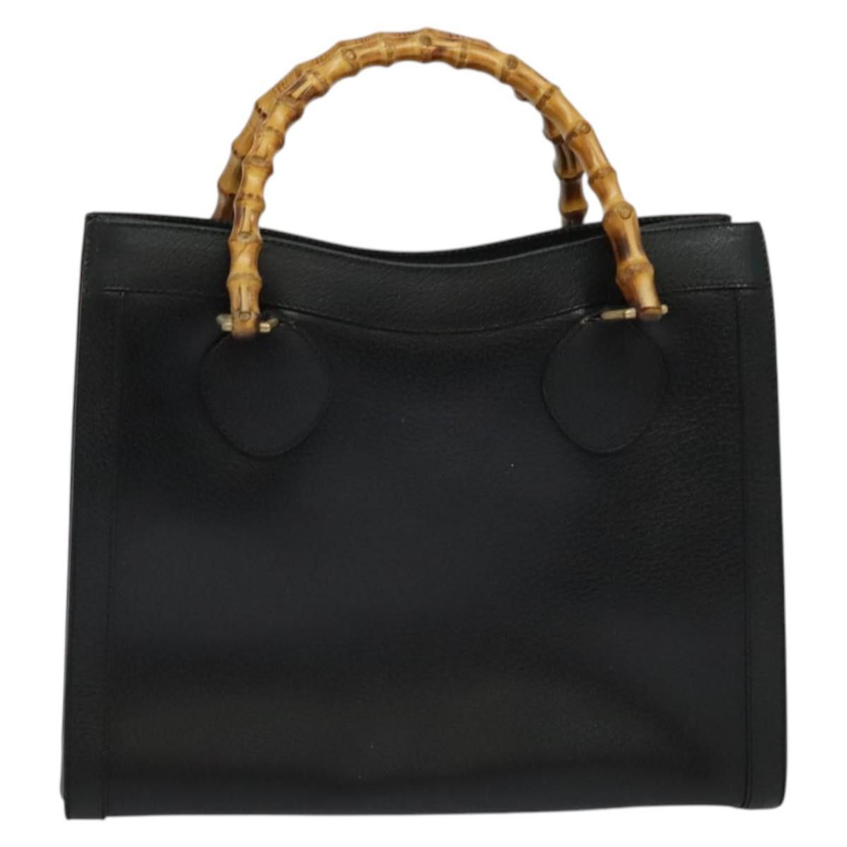 Gucci GUCCI Bamboo Hand Bag Leather Black Gold 002 002 Size ONE SIZE - 2 Thumbnail