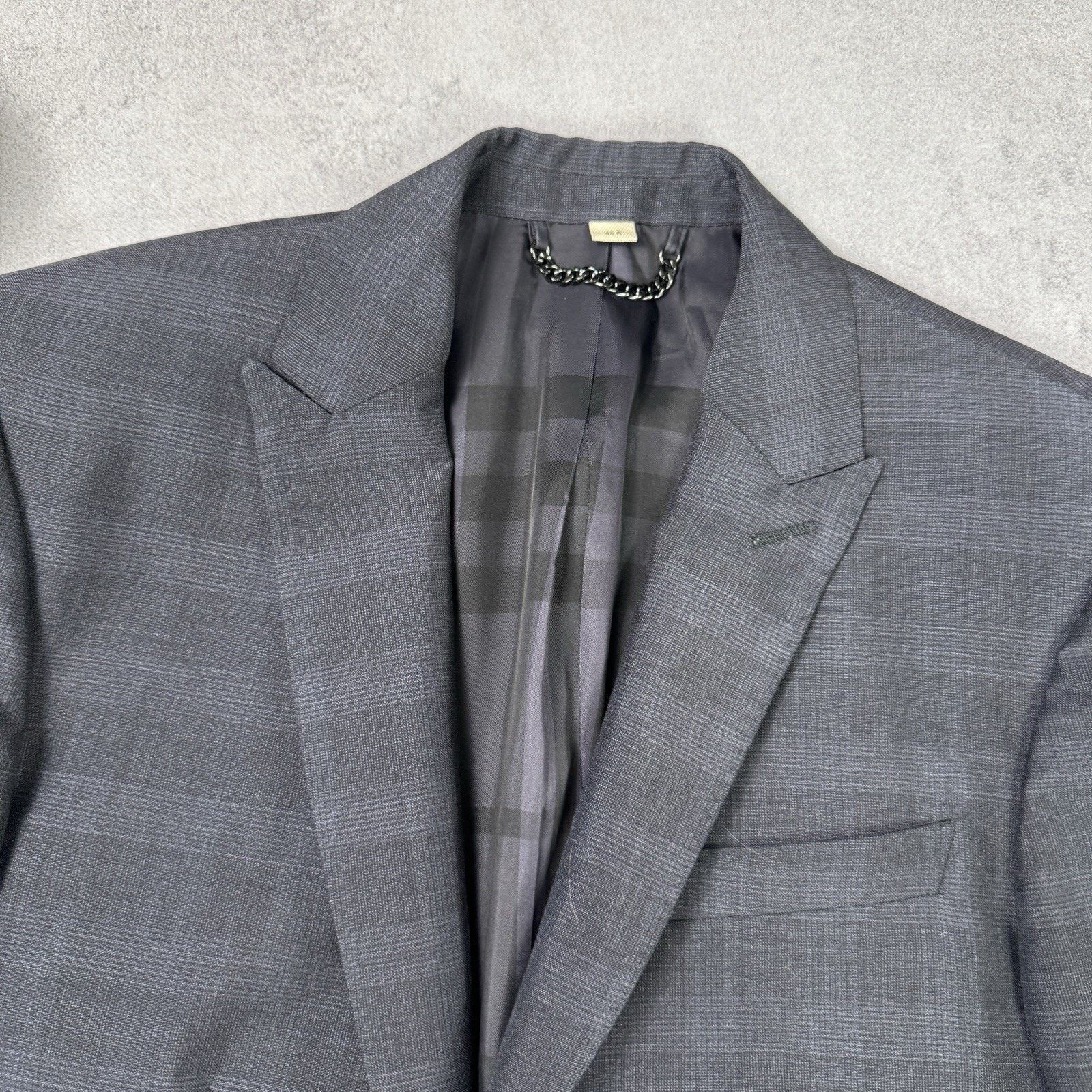 Burberry Burberry Men Blazer Check Kid Mohair/Wool Size 48R Size 38R - 6 Thumbnail