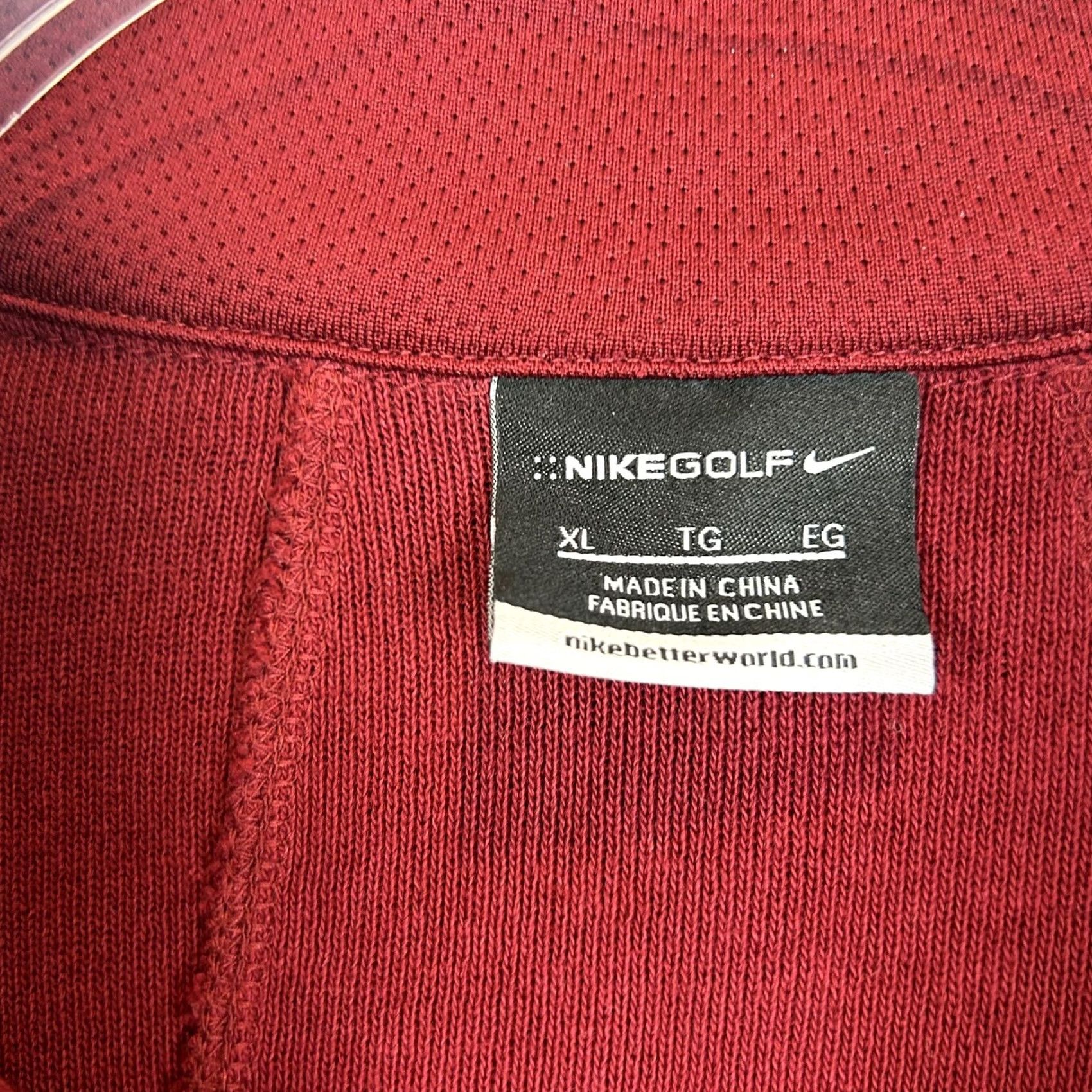 Nike Nike Golf Sweatshirt Mens XL Burgundy Quarter Zip Up Pullover Embroidered UPS Size US XL / EU 56 / 4 - 3 Thumbnail