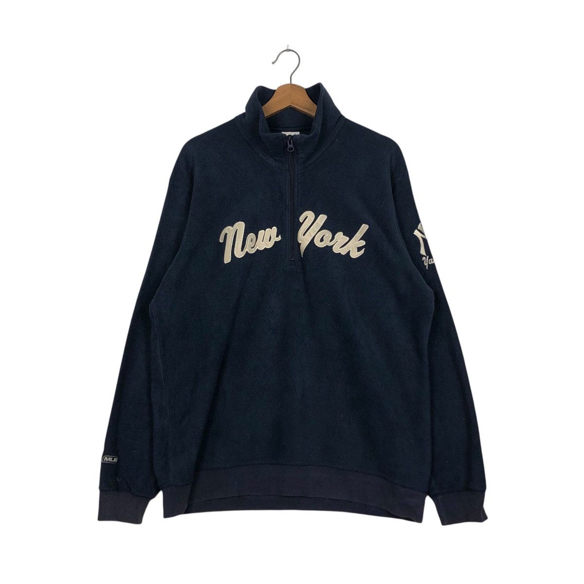 MLB × New York Yankees × Uniqlo 📌Vintage Fleece Half Zipper Jacket Mlb New York Yankees Size US L / EU 52-54 / 3 - 2 Thumbnail