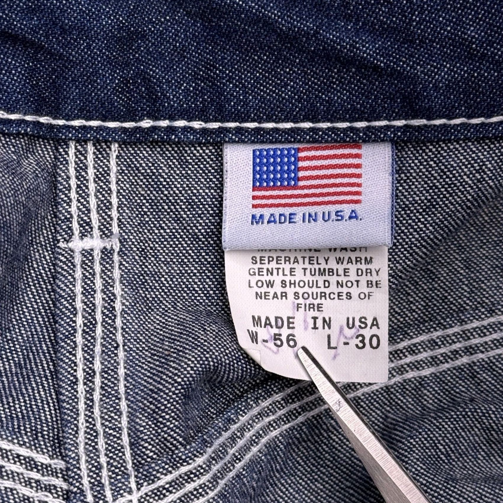 J Brand VINTAGE Pointer Brand Jeans Mens 56x30 Denim USA Made 5-Pocket Blue Cotton Straight Regular Big & Tall Mens Jeans Size US 40 / EU 56 - 6 Thumbnail