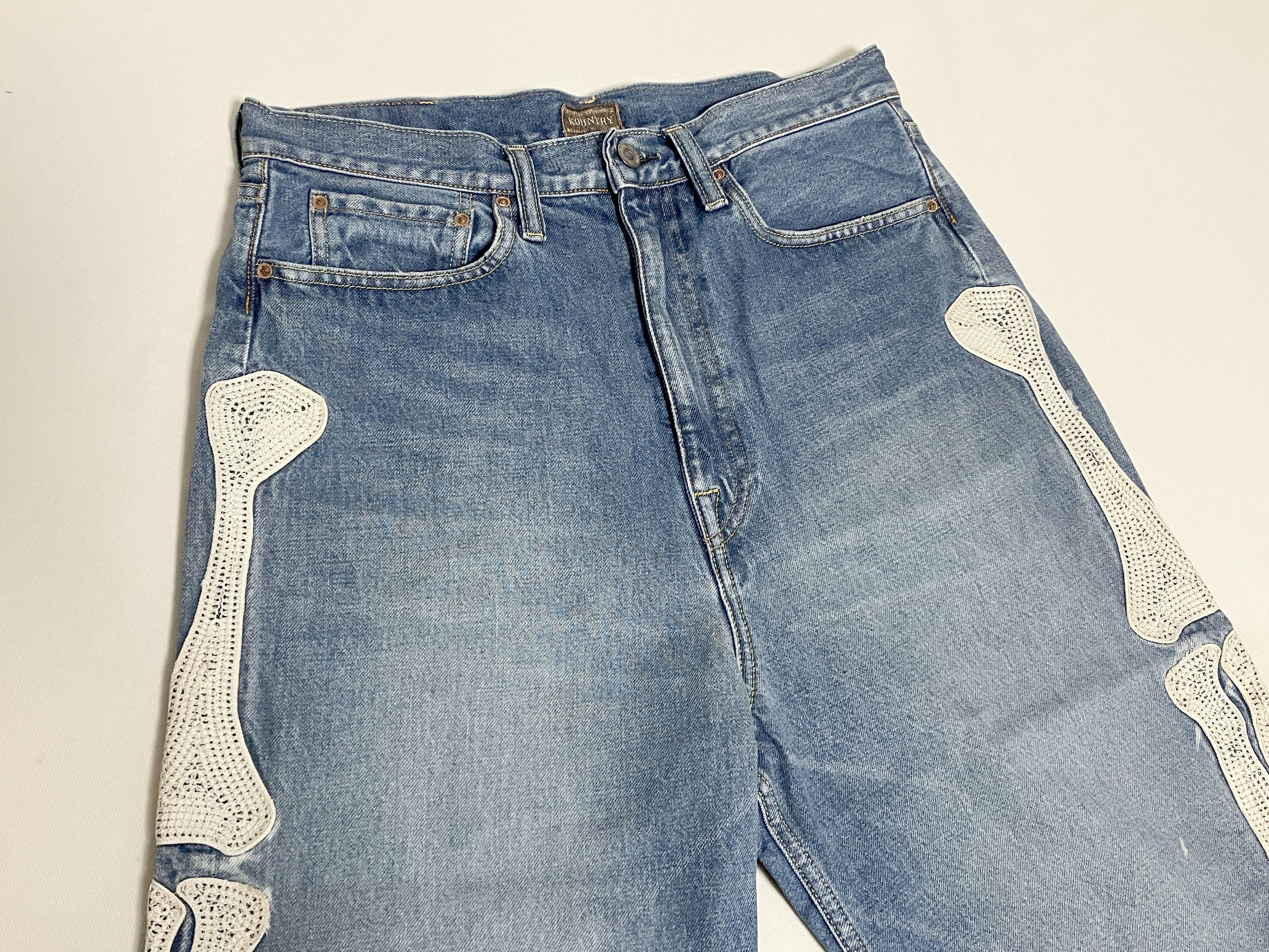 Kapital KAPITAL 14oz denim shorts short pants bone Skeleton indigo Size US 36 / EU 52 - 3 Thumbnail