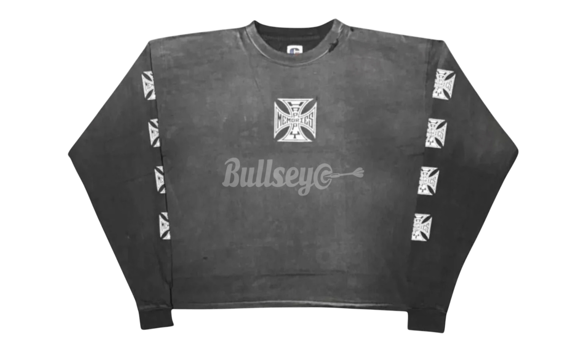 Biker Washed Black Longsleeve T-Shirt