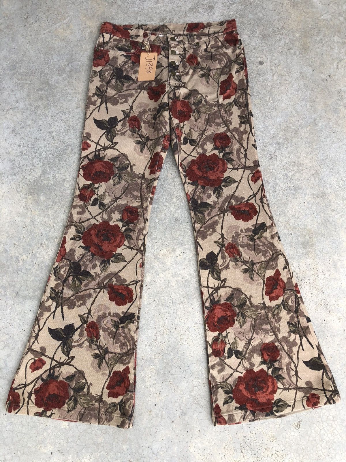 Tornado Mart Rare Tornado Mart Flared Bootcut Jeans Fullprint Flower Size US 31 - 1 Thumbnail