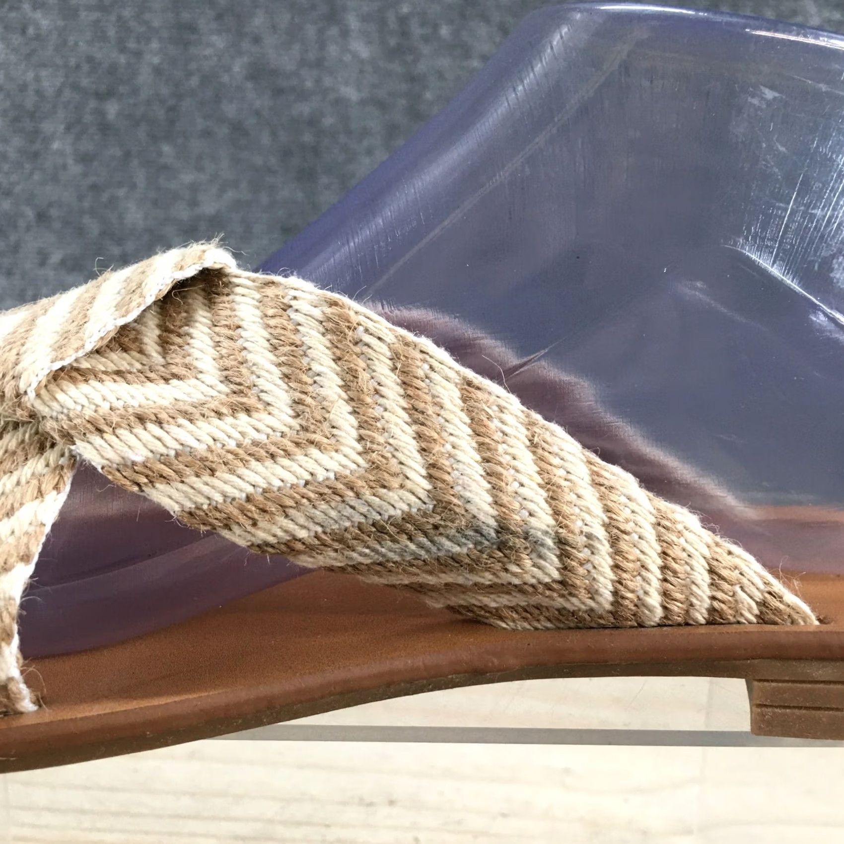 Vintage VINTAGE? No. Universal Thread Sandals Womens 8.5 Louise Chevron Print Slip On Slide Brown Size US 9 / IT 39 - 4 Thumbnail