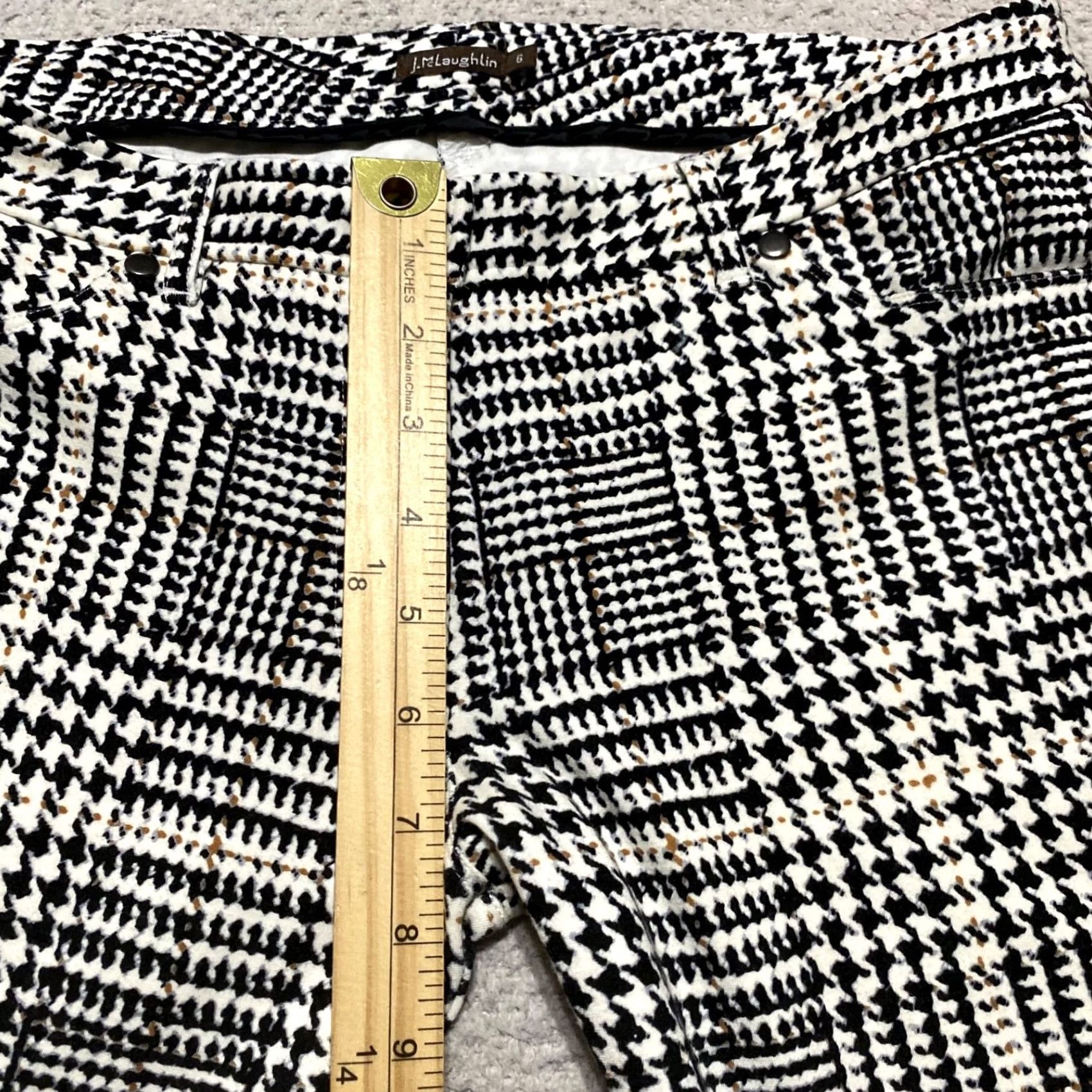 J.McLaughlin J. Mclaughlin Womens Pants Black Plaid Slim Ankle Low Rise Pockets sz 6 Size 28" / US 6 / IT 42 - 7 Thumbnail