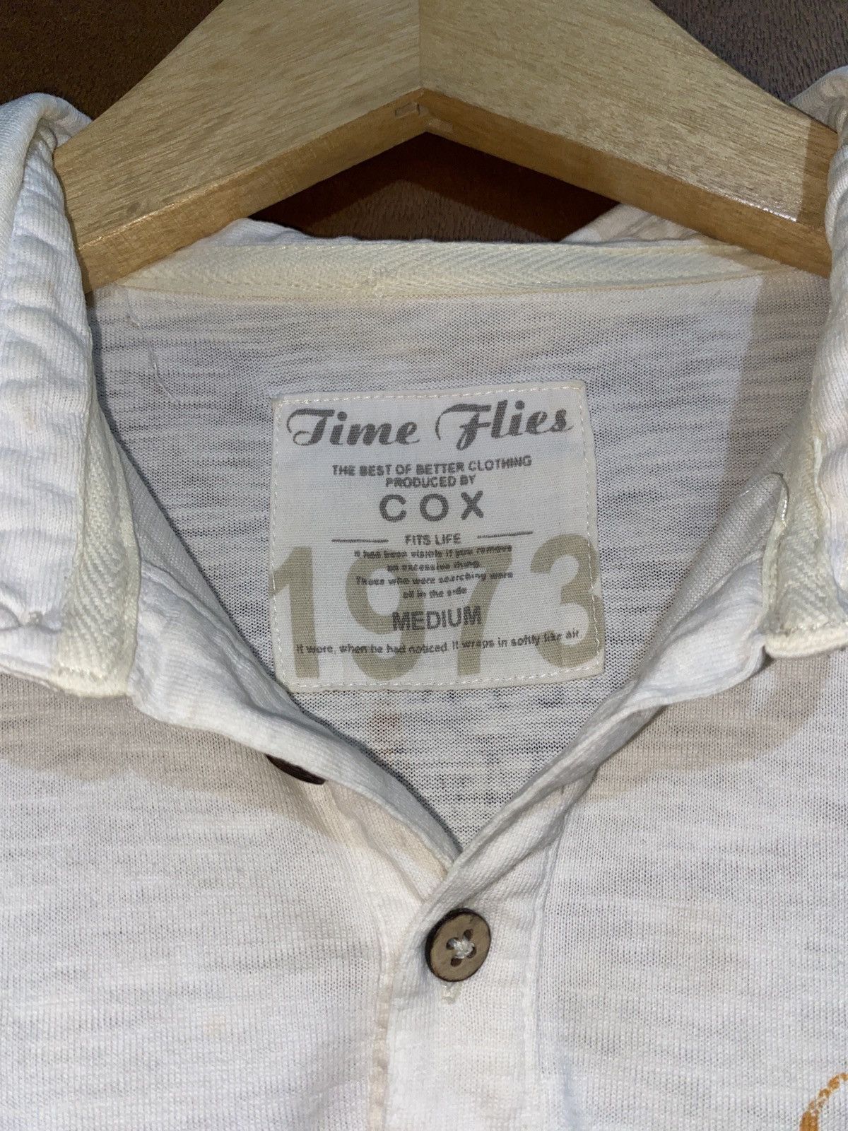 Japanese Brand × Vintage Vintage Buttons Shirt Time flies poem Size US M / EU 48-50 / 2 - 7 Thumbnail
