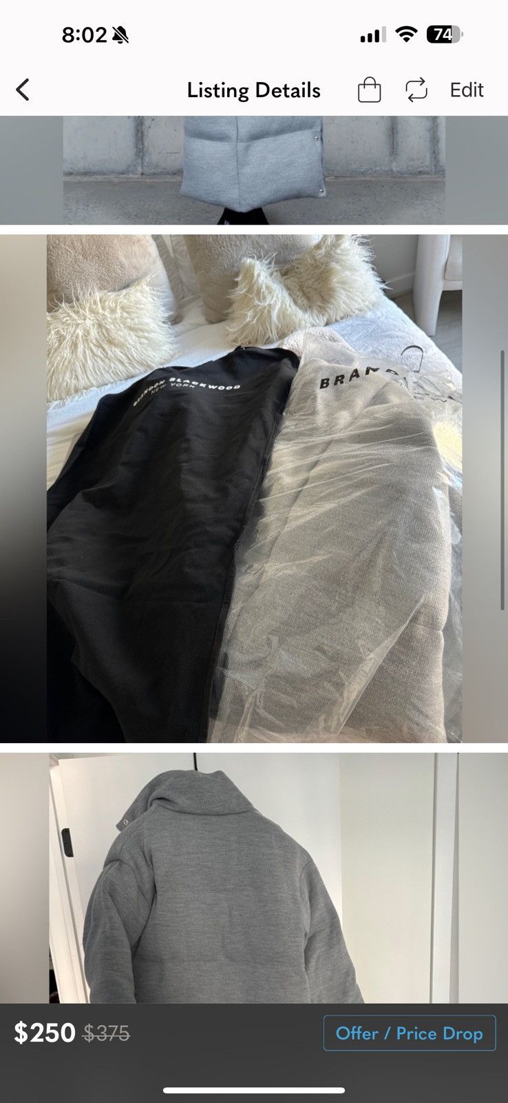 Brandon Blackwood NWT Never Worn RIBBED COMFORTER COAT Size US L / EU 52-54 / 3 - 7 Thumbnail