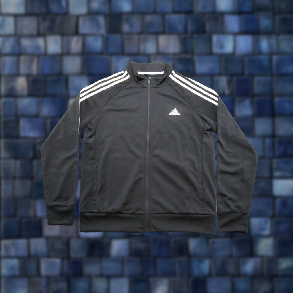 Adidas Adidas Track Jacket Women's Slim 3 Striped Primegreen Full Zip Size L Black Buttons? (Wait) Size L / US 10 / IT 46 - 1 Thumbnail