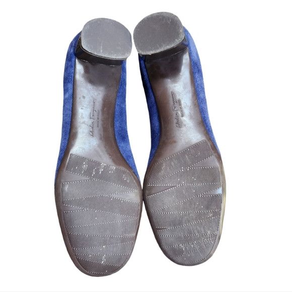 Salvatore Ferragamo suede heel shoes size 10 2A blue