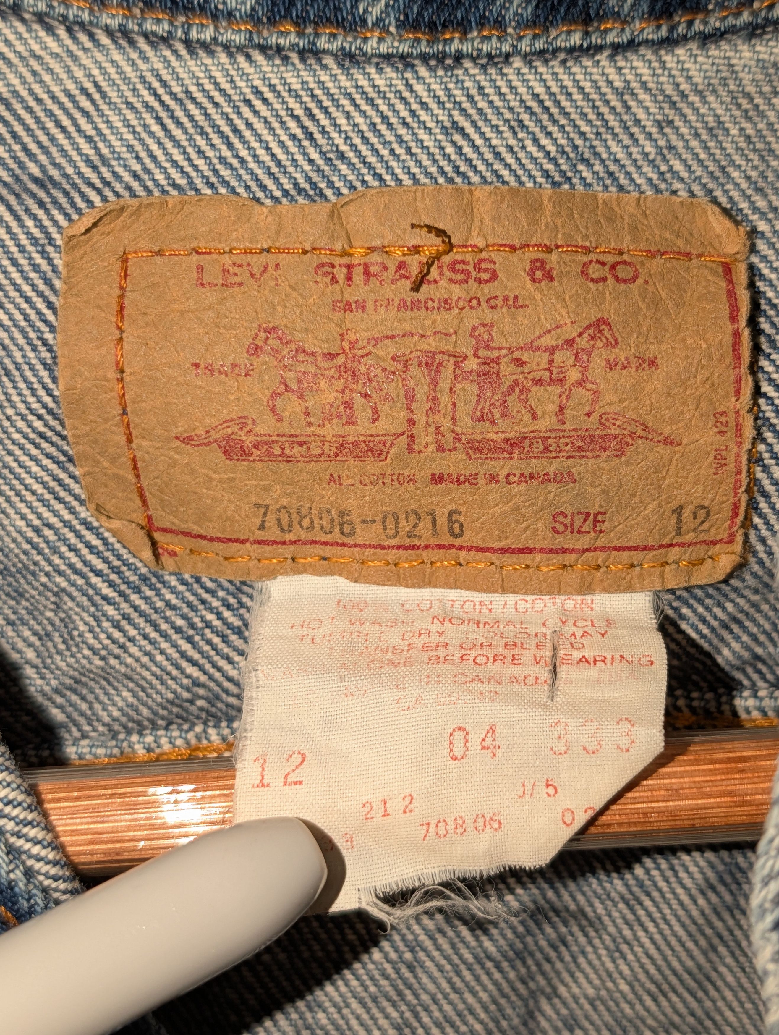 Levi's Vtg Levi's 70806-0216 Kids Denim Trucker Jacket Made Canada Size US M / EU 48-50 / 2 - 3 Thumbnail