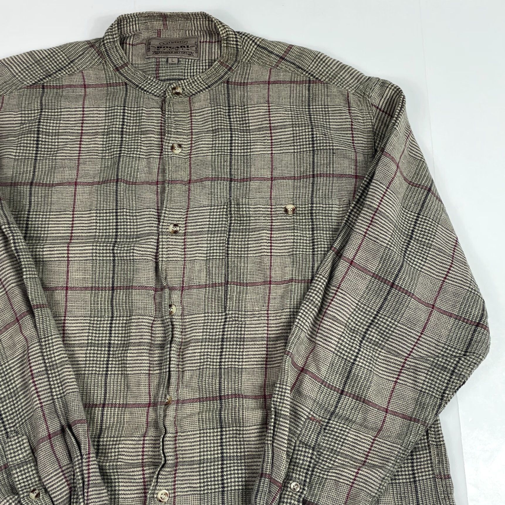 Vintage Bogari Shirt Mens Large Brown Glen Plaid Flannel Long Sleeve Button Up Size US L / EU 52-54 / 3 - 3 Thumbnail