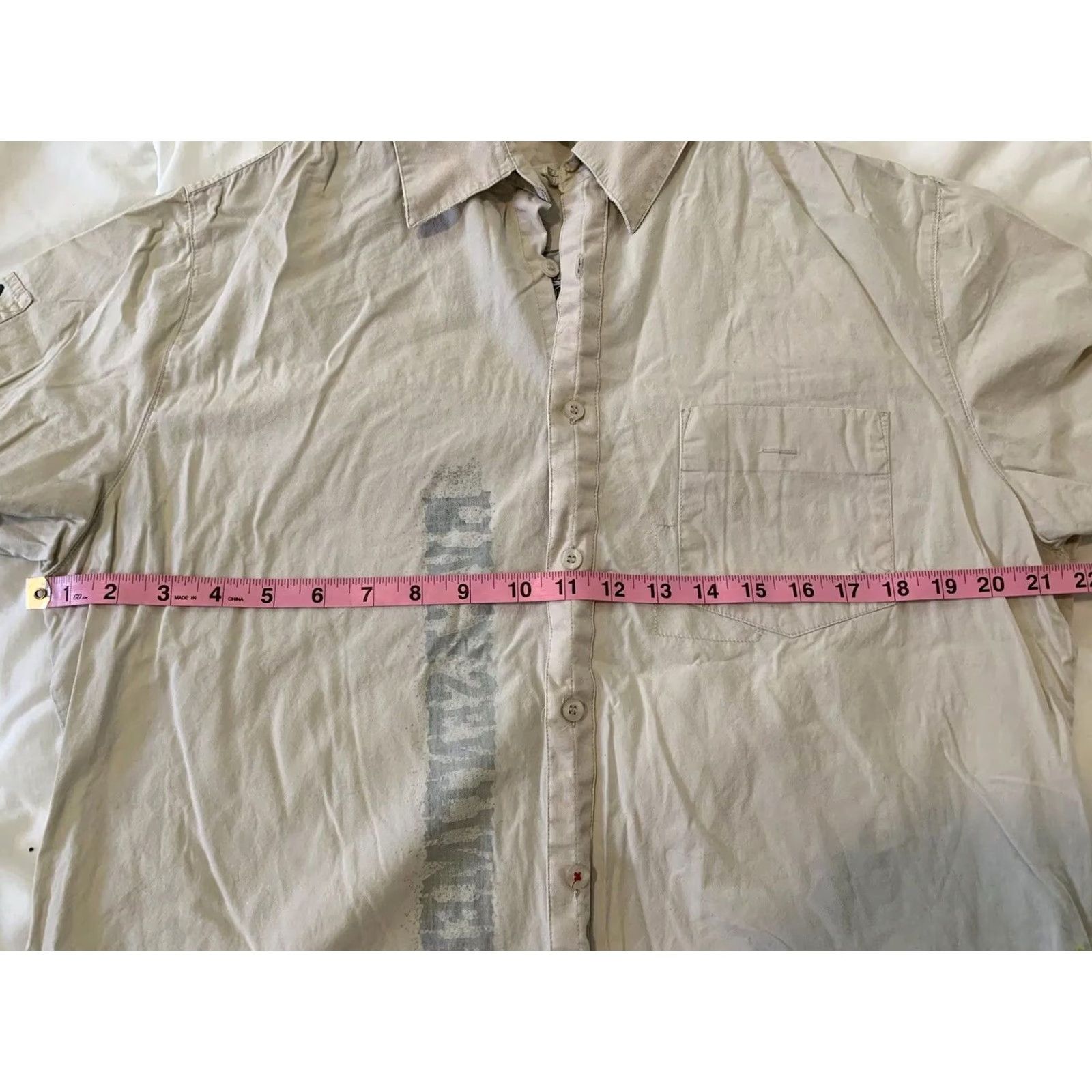 RVCA RVCA Mens Beige Khaki Short Sleeve Button Front Shirt M Regular Size Beige Color T3 Button-Up Shirt Mens 90s Style? Size US M / EU 48-50 / 2 - 6 Thumbnail