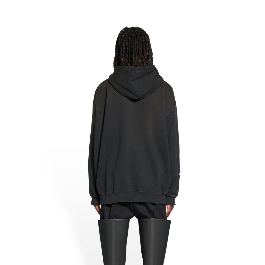 Balenciaga o1mt1gz0225 BB Paris Icon Hoodie Medium Fit in Black/White Size US M / EU 48-50 / 2 - 5 Thumbnail