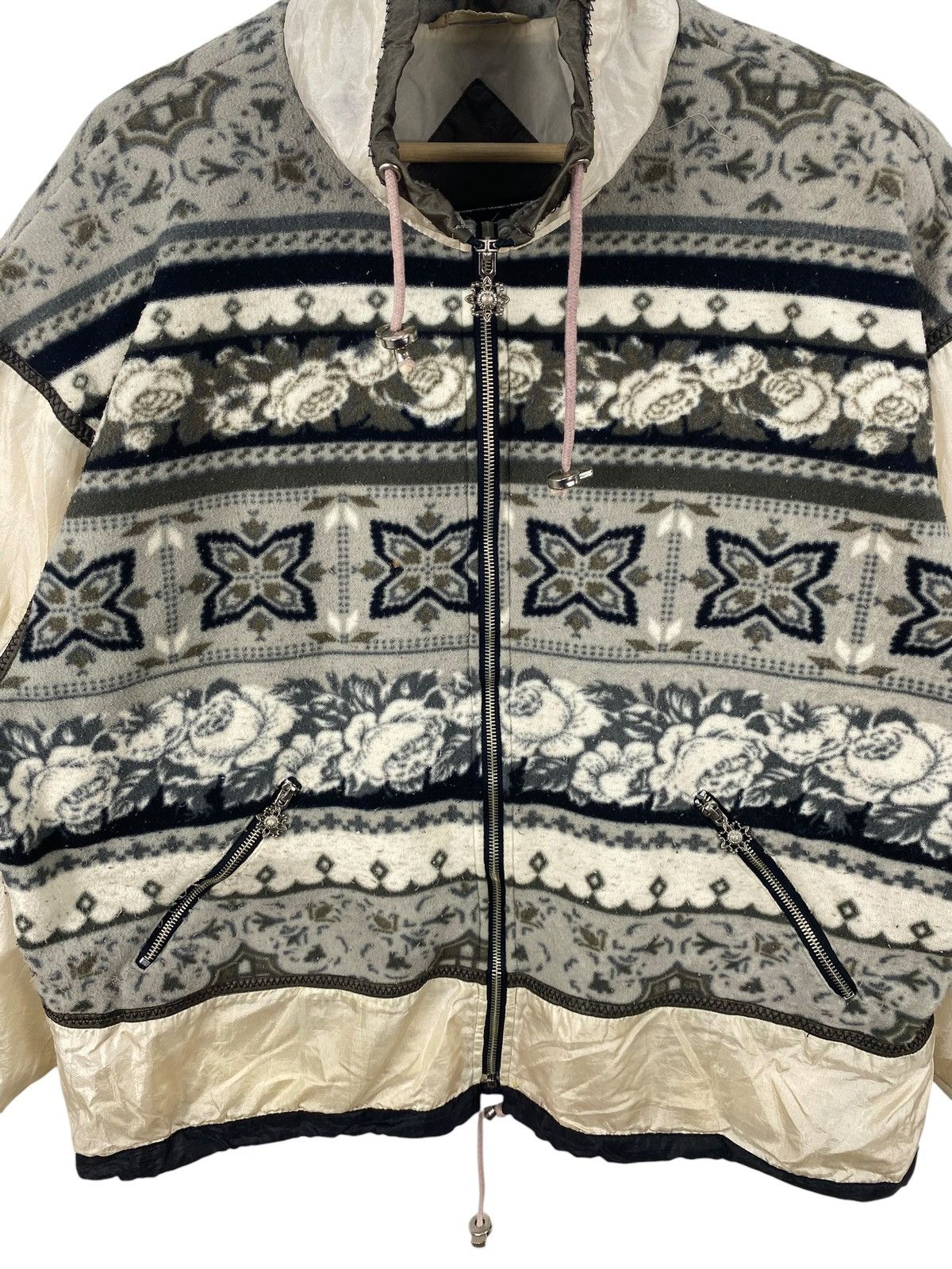 Vintage Vintage ASIX NORDIC Fleece Jacket Full Zip Floral Size L / US 10 / IT 46 - 7 Thumbnail